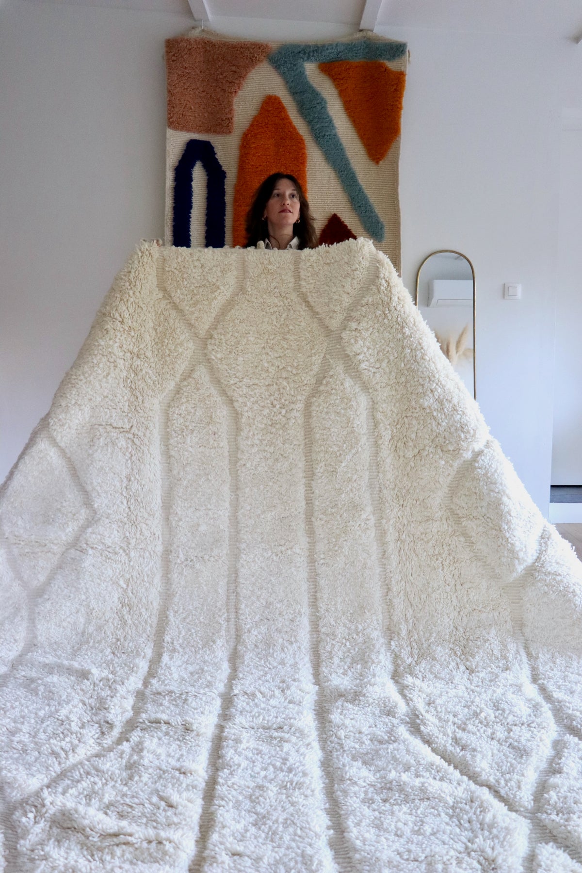 Tapis Beni Ouarain blanc (1306) 342x246cm - Number 2