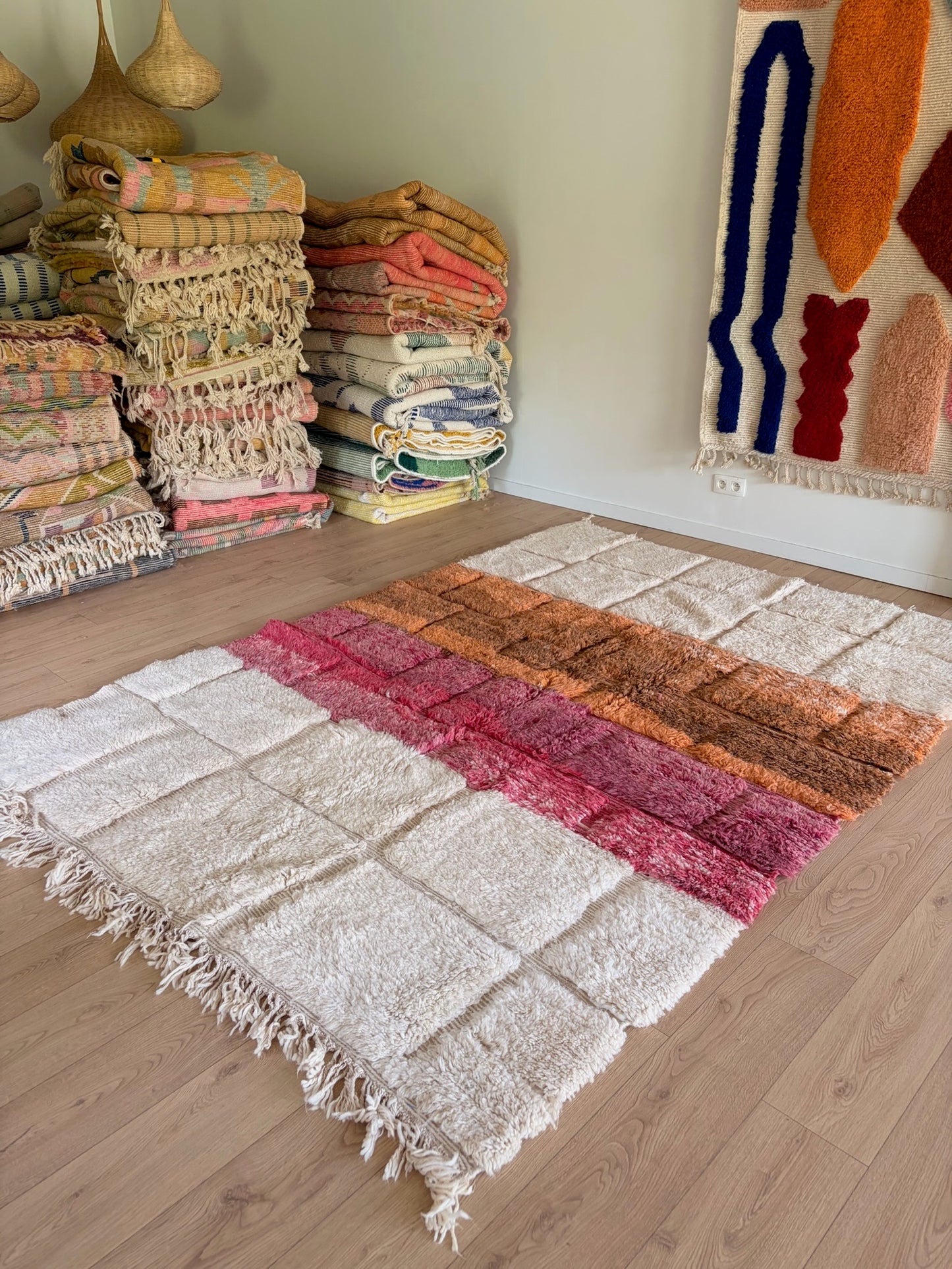Beni Ouarain Moroccan Colorful Rug (1239) 290x205cm - Evening on the Beach