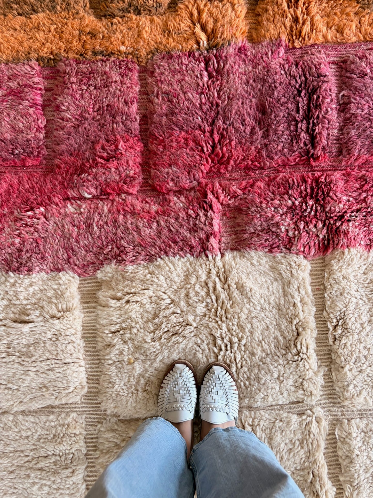 Beni Ouarain Moroccan Colorful Rug (1239) 290x205cm - Evening on the Beach