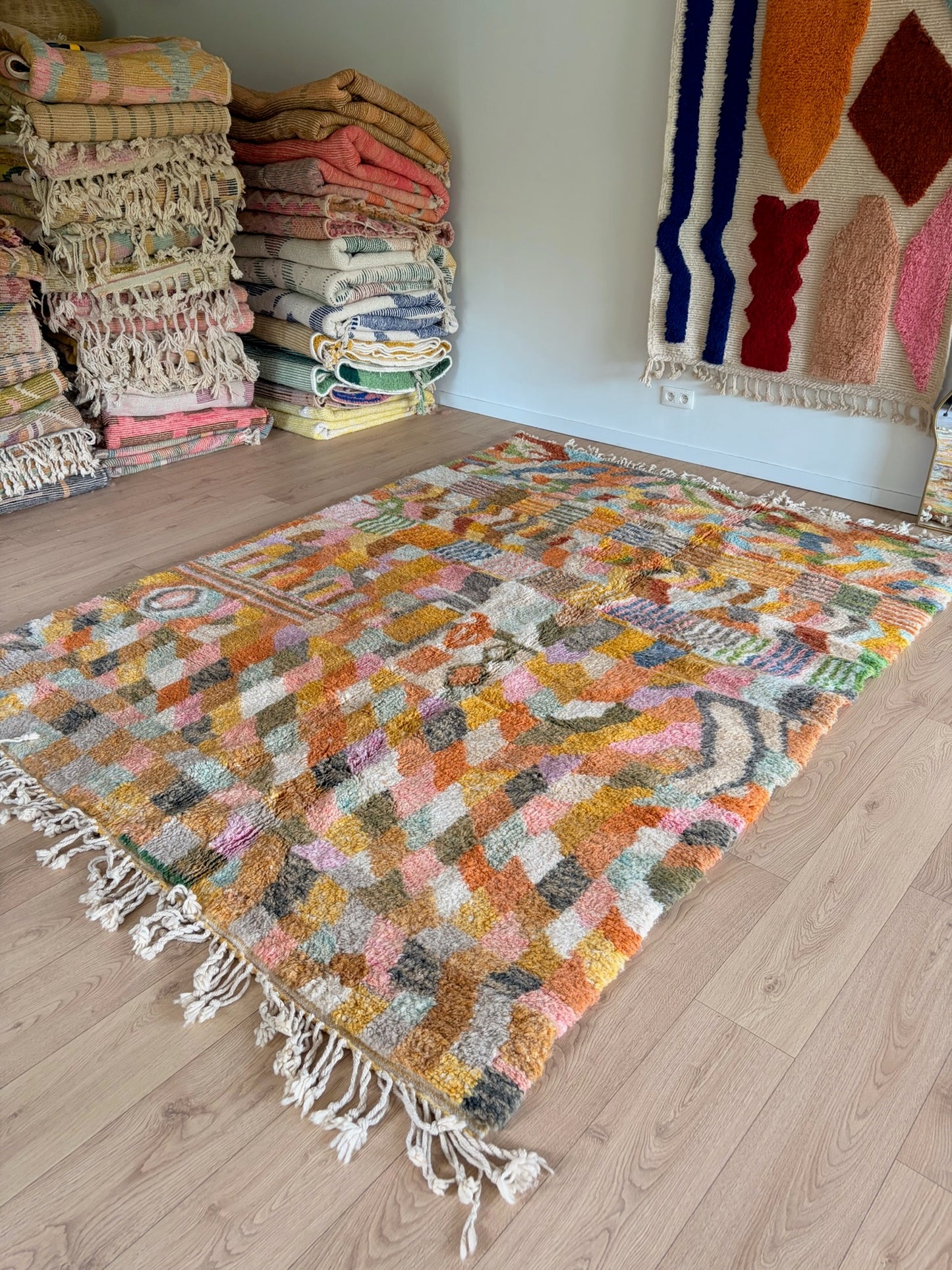 Beni Ouarain Moroccan Colorful Rug (1238) 280x210cm - Afternoon on the Terrasse