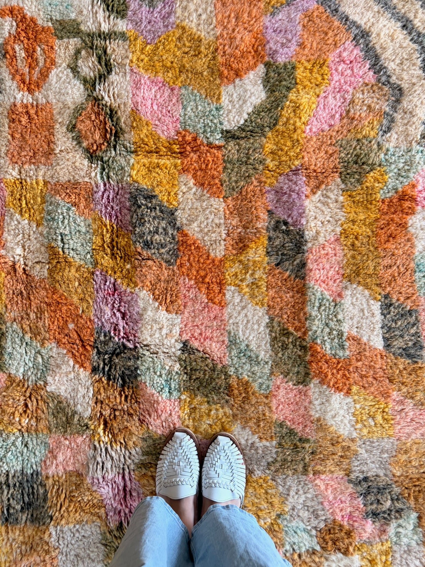 Beni Ouarain Moroccan Colorful Rug (1238) 280x210cm - Afternoon on the Terrasse