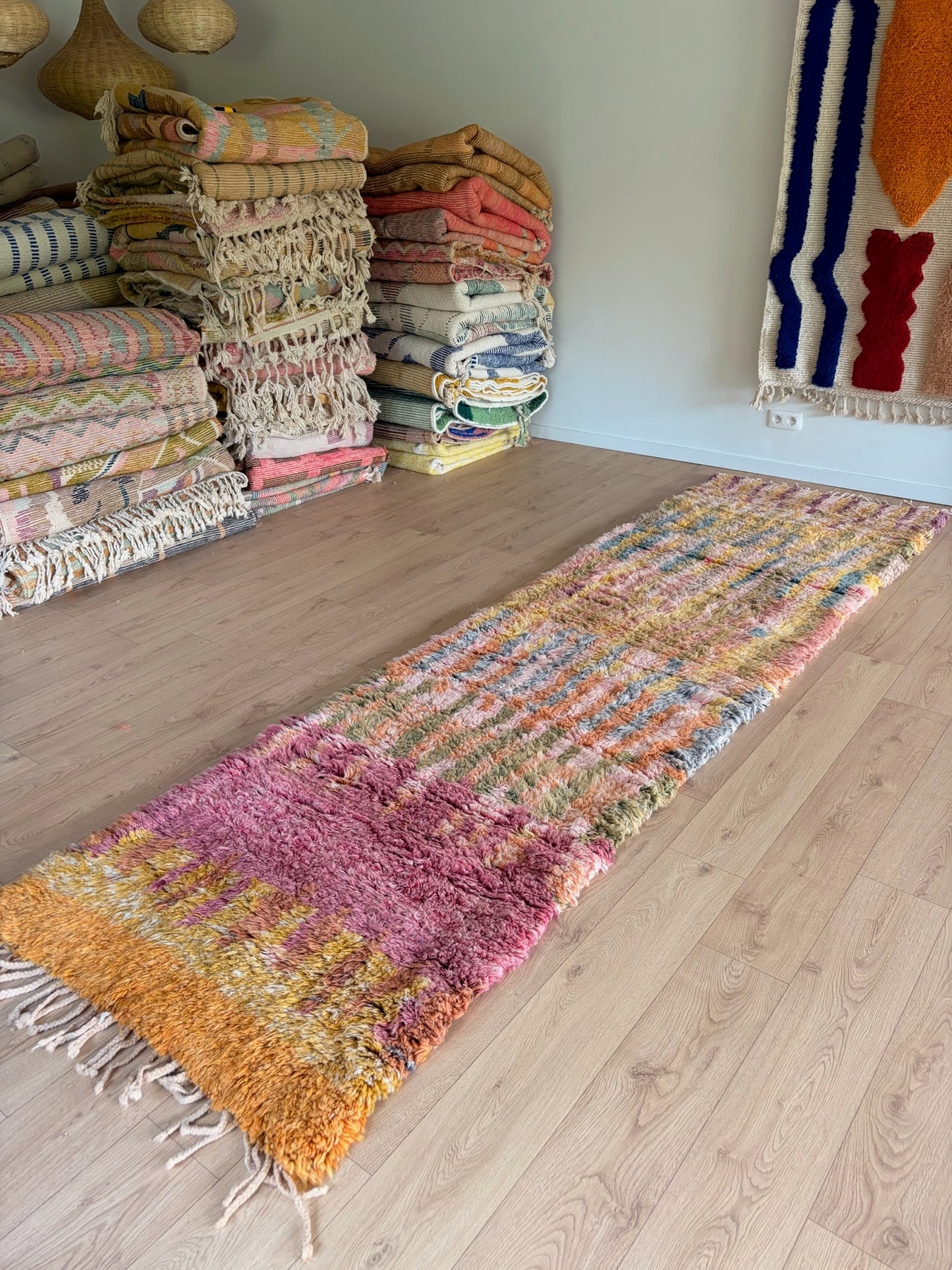 Beni Ouarain Moroccan Colorful Rug (1220) 364x120cm - My Old Heart