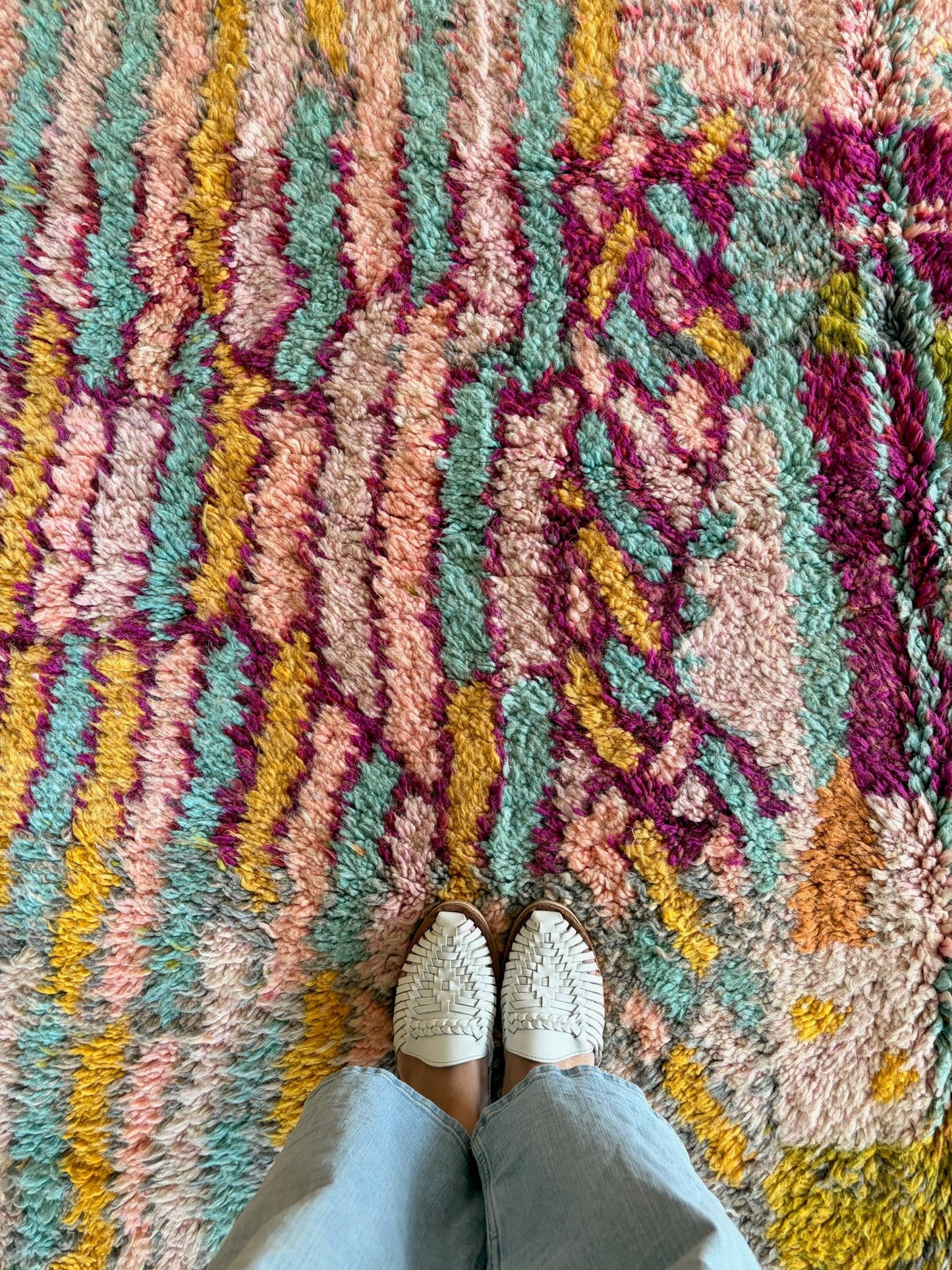 Beni Ouarain Moroccan Colorful Rug (1237) 307x197cm - Nap in the garden