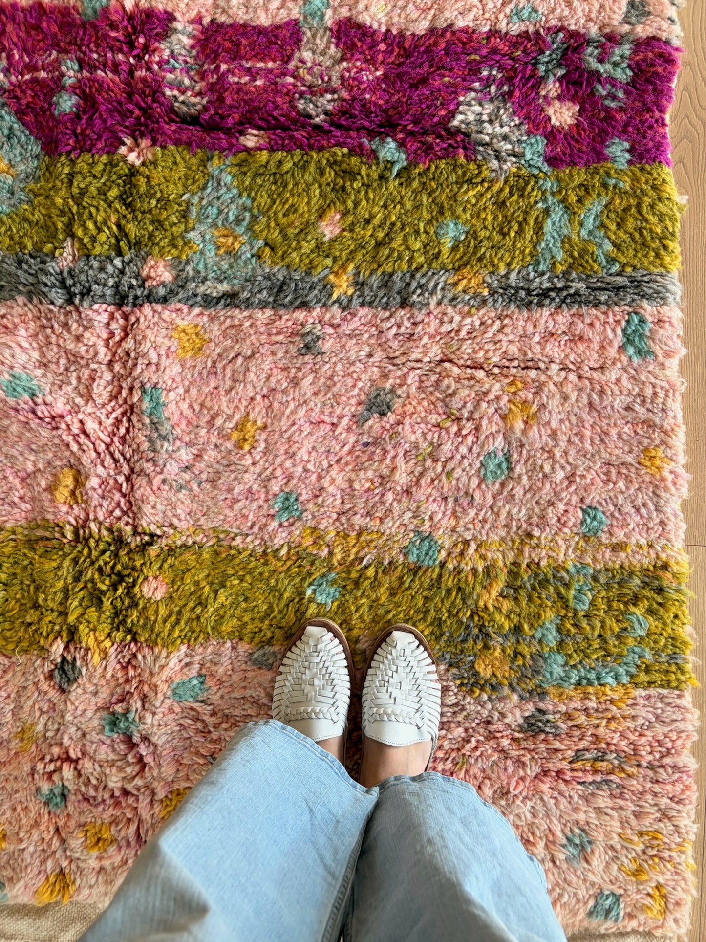 Beni Ouarain Moroccan Colorful Rug (1237) 307x197cm - Nap in the garden