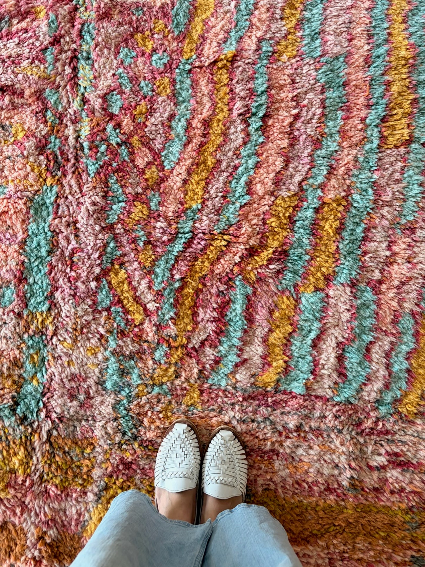Beni Ouarain Moroccan Colorful Rug (1237) 307x197cm - Nap in the garden