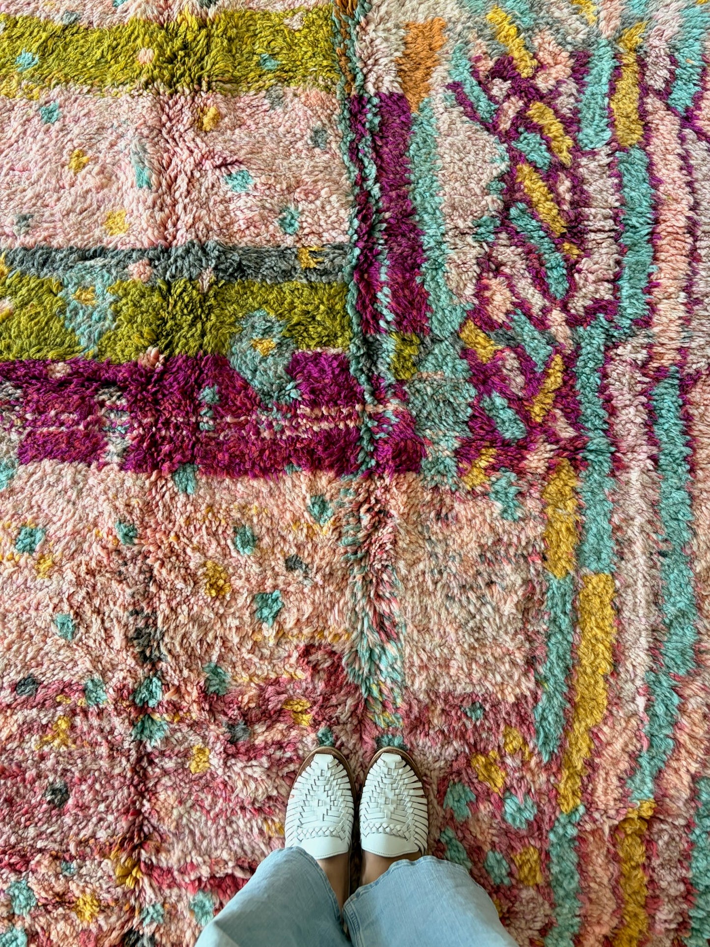 Beni Ouarain Moroccan Colorful Rug (1236) 293x188cm - Flower Fields