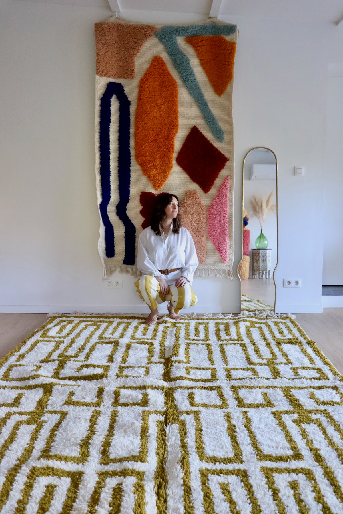 Beni Ouarain Moroccan Colorful Rug (1286) 311x215cm - Olive Garden