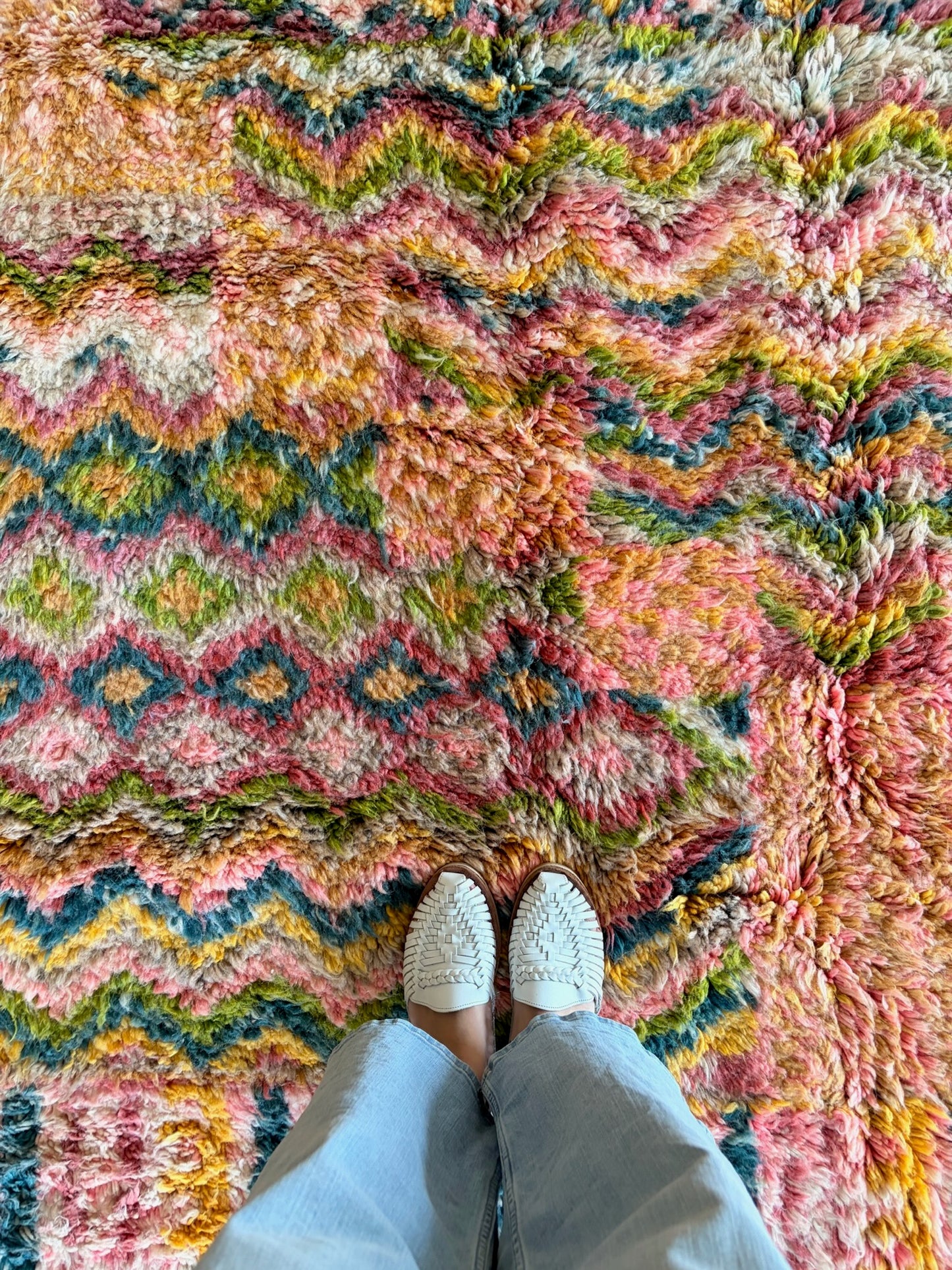 Beni Ouarain Moroccan Colorful Rug (1236) 293x188cm - Flower Fields