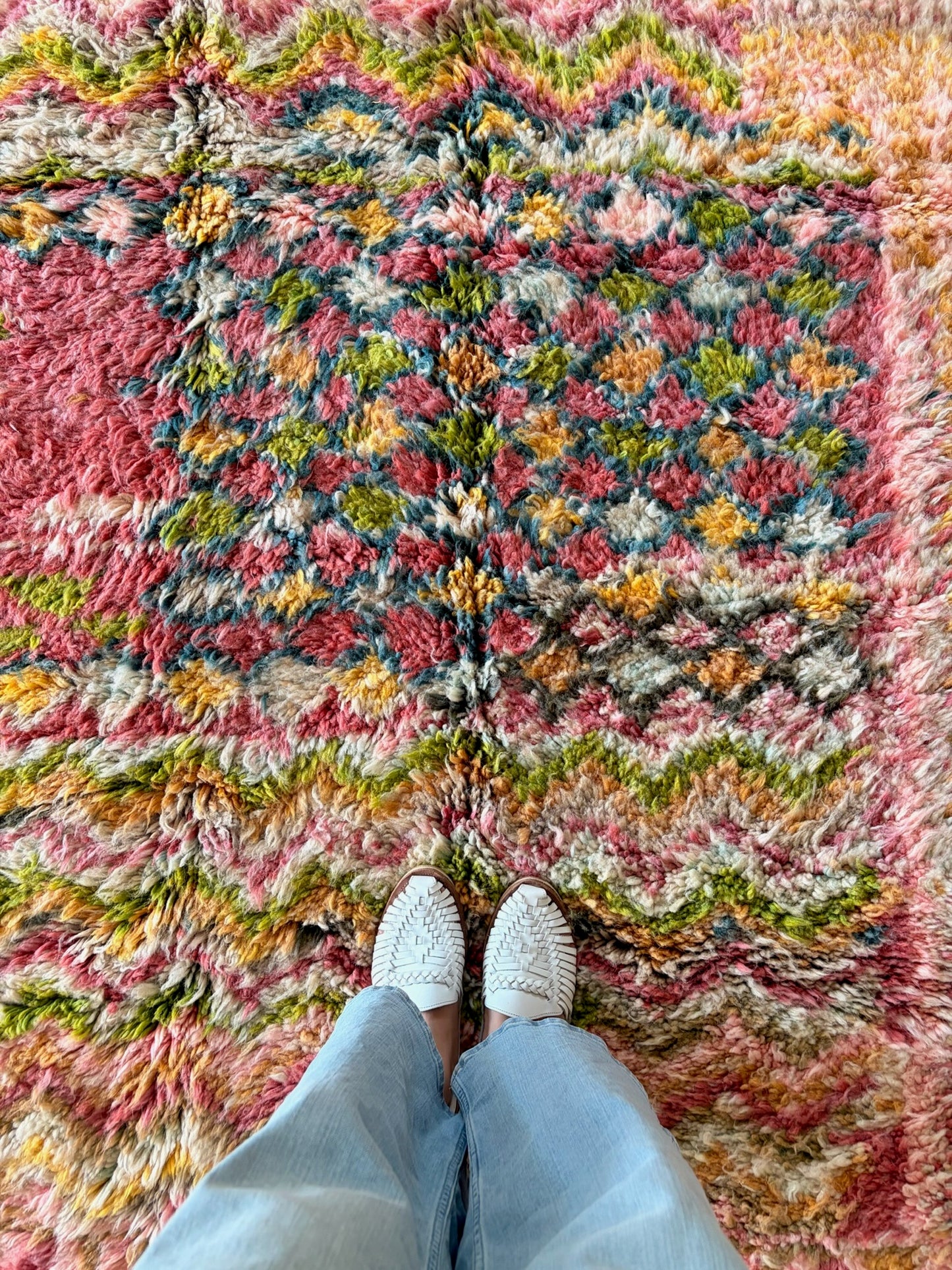 Beni Ouarain Moroccan Colorful Rug (1236) 293x188cm - Flower Fields