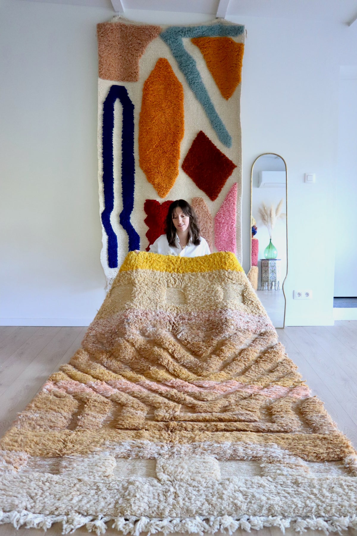 Beni Ouarain Moroccan Colorful Rug (1260) 252x152cm - Dawn Court