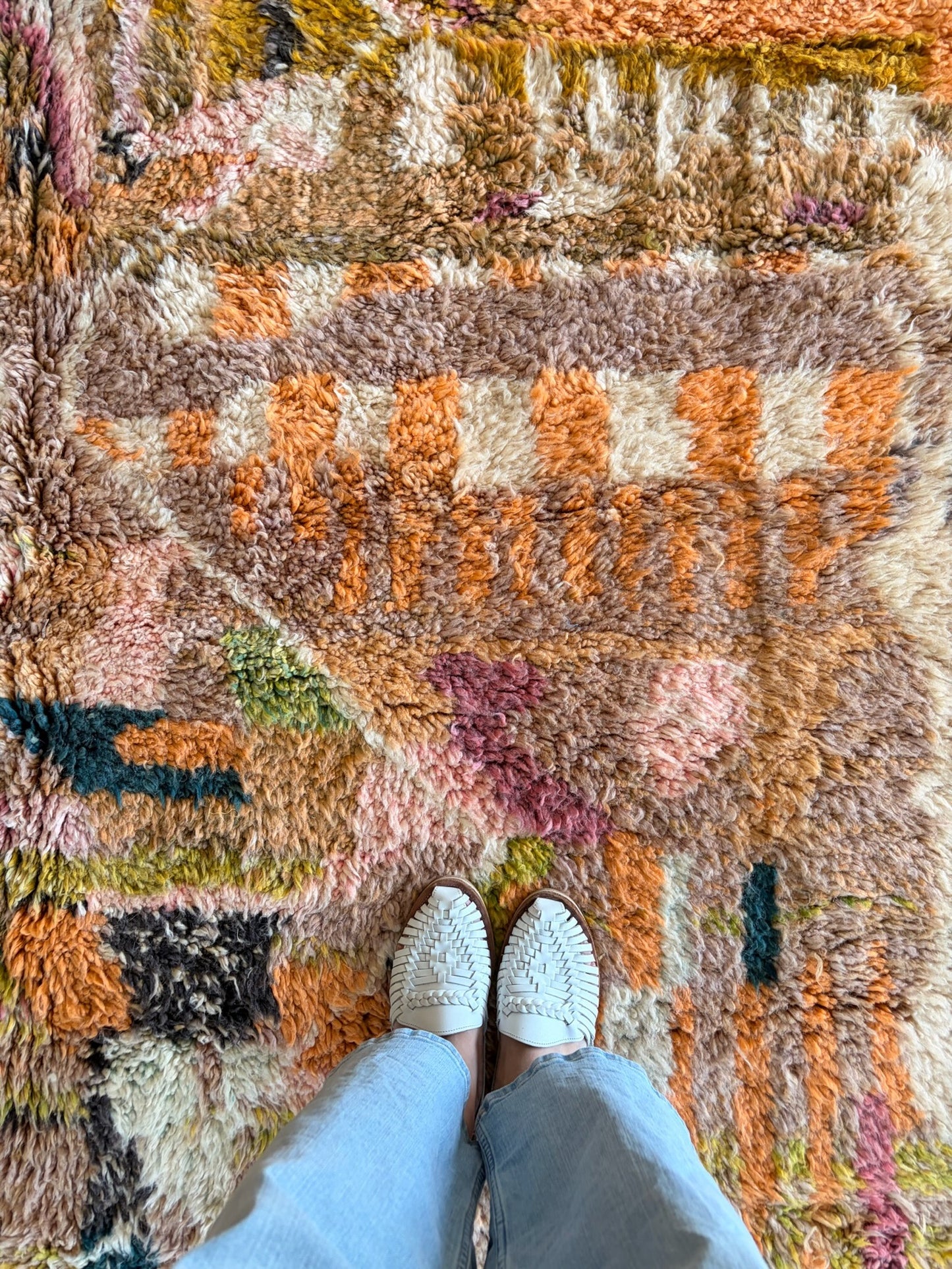 Beni Ouarain Moroccan Colorful Rug (1235) 304x213cm - Chartreuse