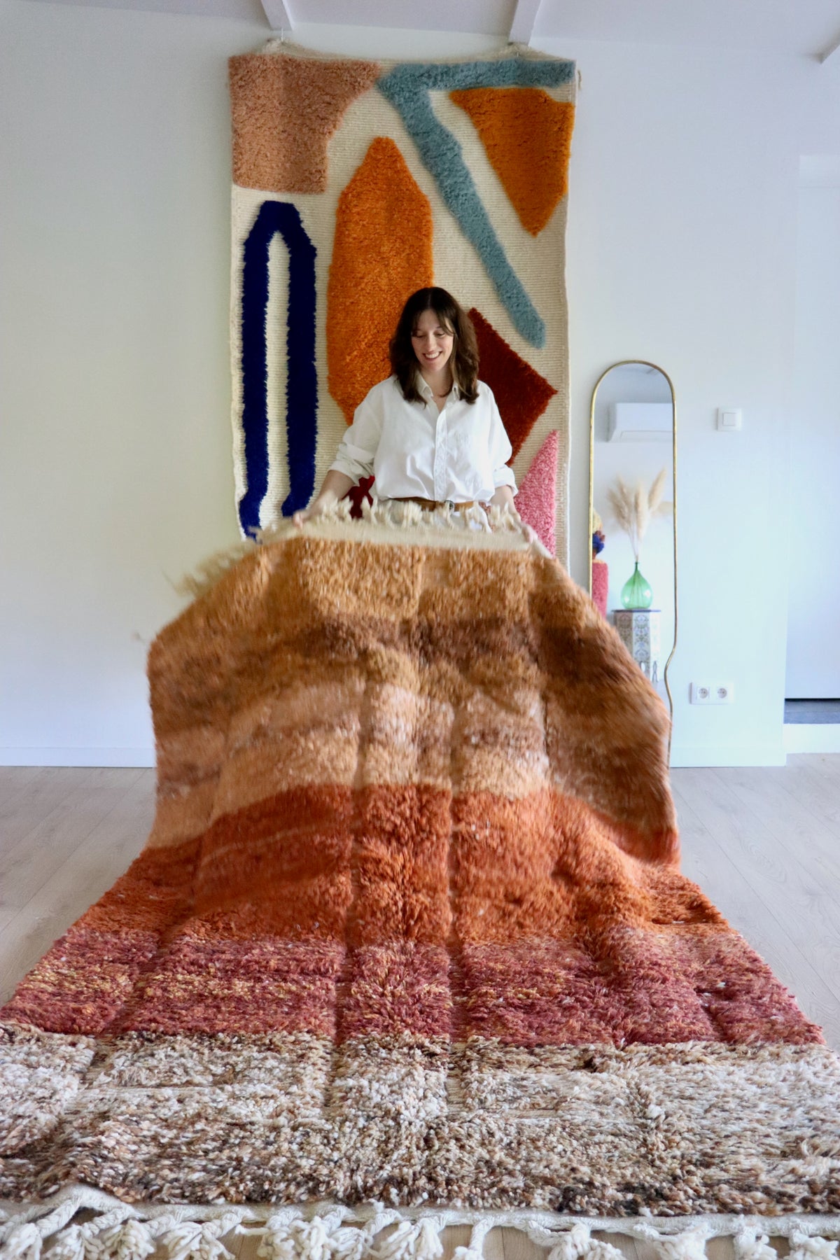 Tapis Beni Ouarain coloré (1259) 246x158cm - Sunset in the Desert