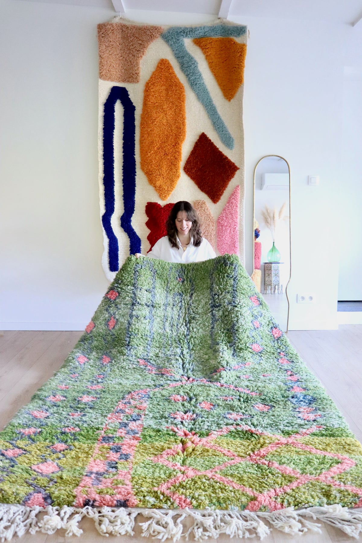 Beni Ouarain Moroccan Colorful Rug (1258) 246x166cm - Spring Court