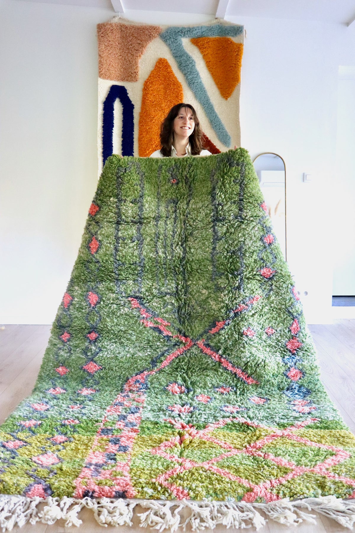 Beni Ouarain Moroccan Colorful Rug (1258) 246x166cm - Spring Court