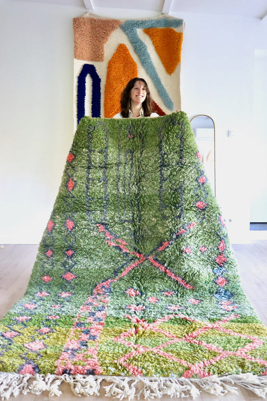 Beni Ouarain Moroccan Colorful Rug (1258) 246x166cm - Spring Court
