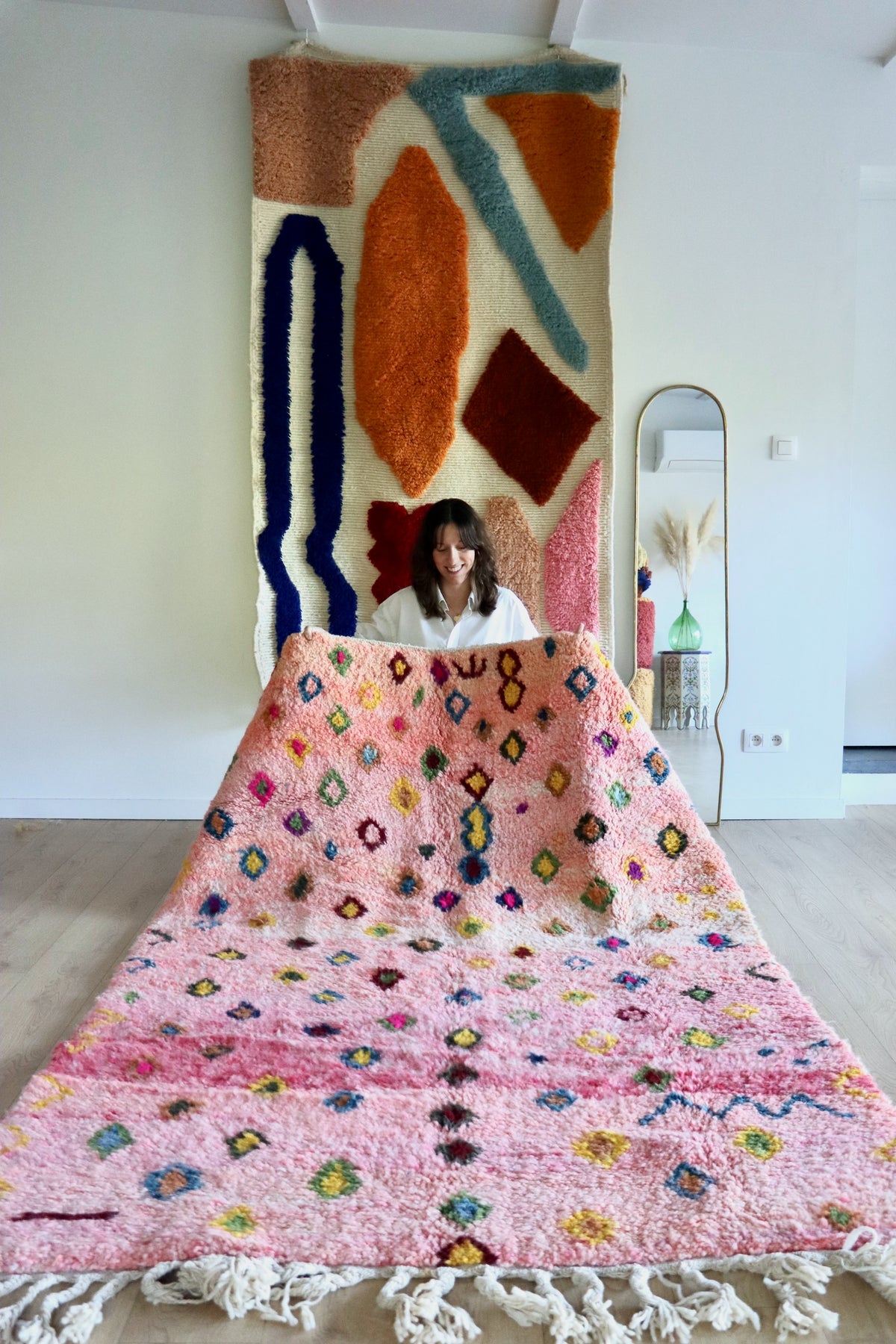 Beni Ouarain Moroccan Colorful Rug (1256) 248x155cm - Jewels