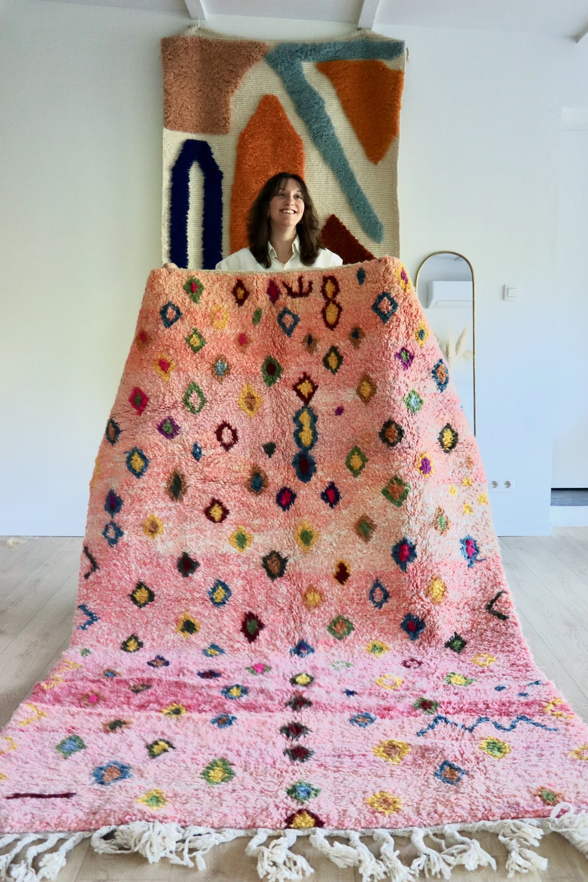 Beni Ouarain Moroccan Colorful Rug (1256) 248x155cm - Jewels