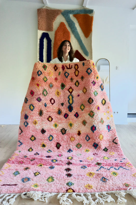 Beni Ouarain Moroccan Colorful Rug (1256) 248x155cm - Jewels