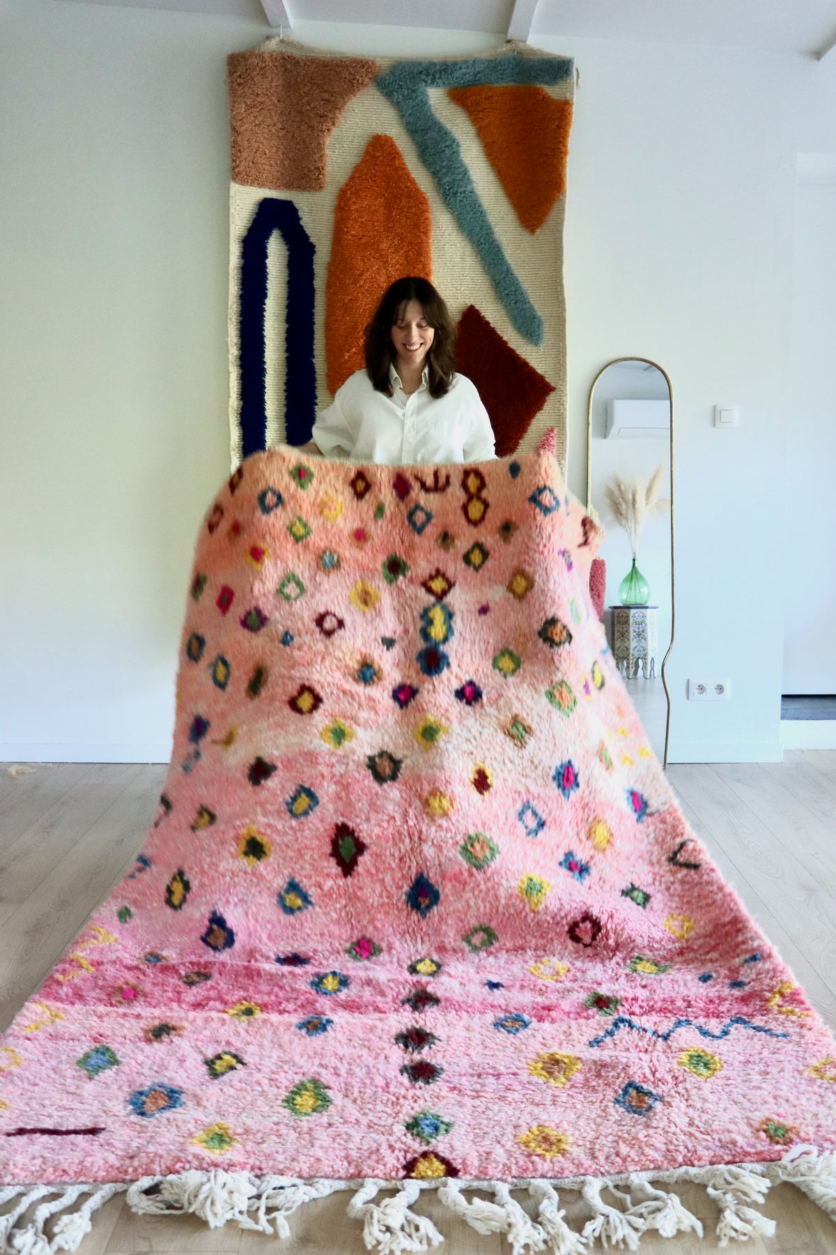 Beni Ouarain Moroccan Colorful Rug (1256) 248x155cm - Jewels