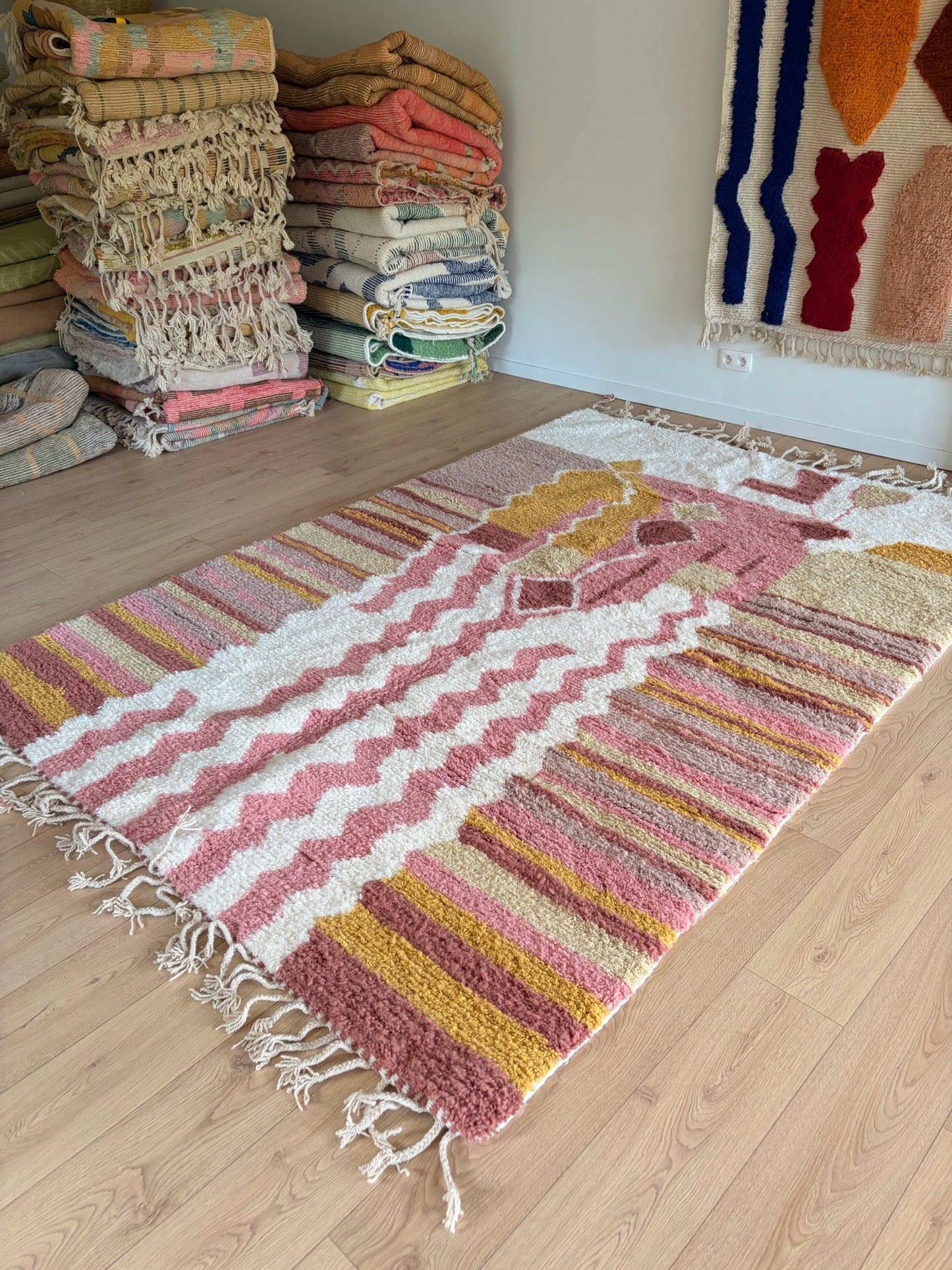 Tree of Colors Design Berber Rug (1226) 295x205cm - Sorbet