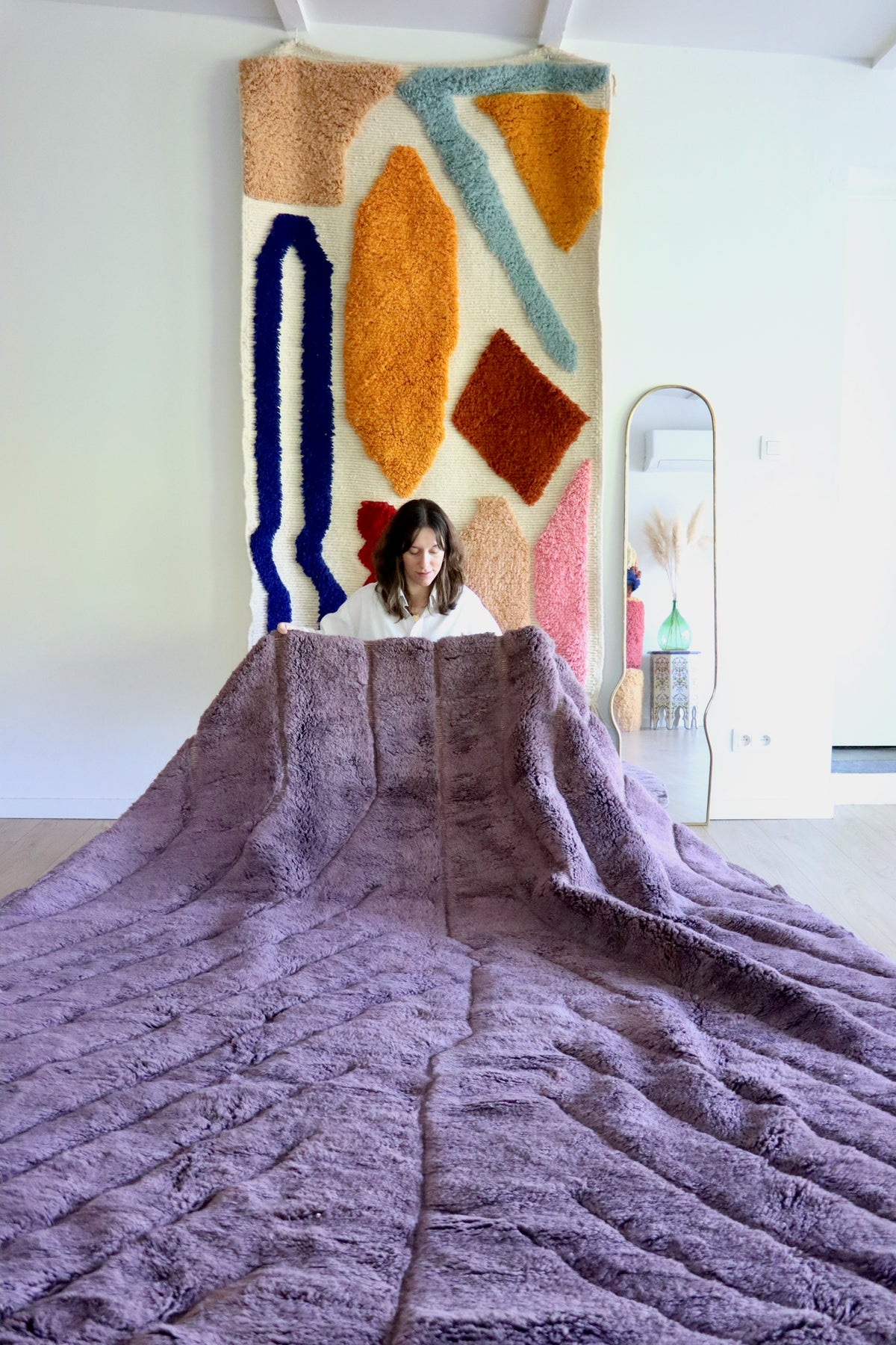 Tapis marocain Mrirt (1309) 308x247cm - Aubergine