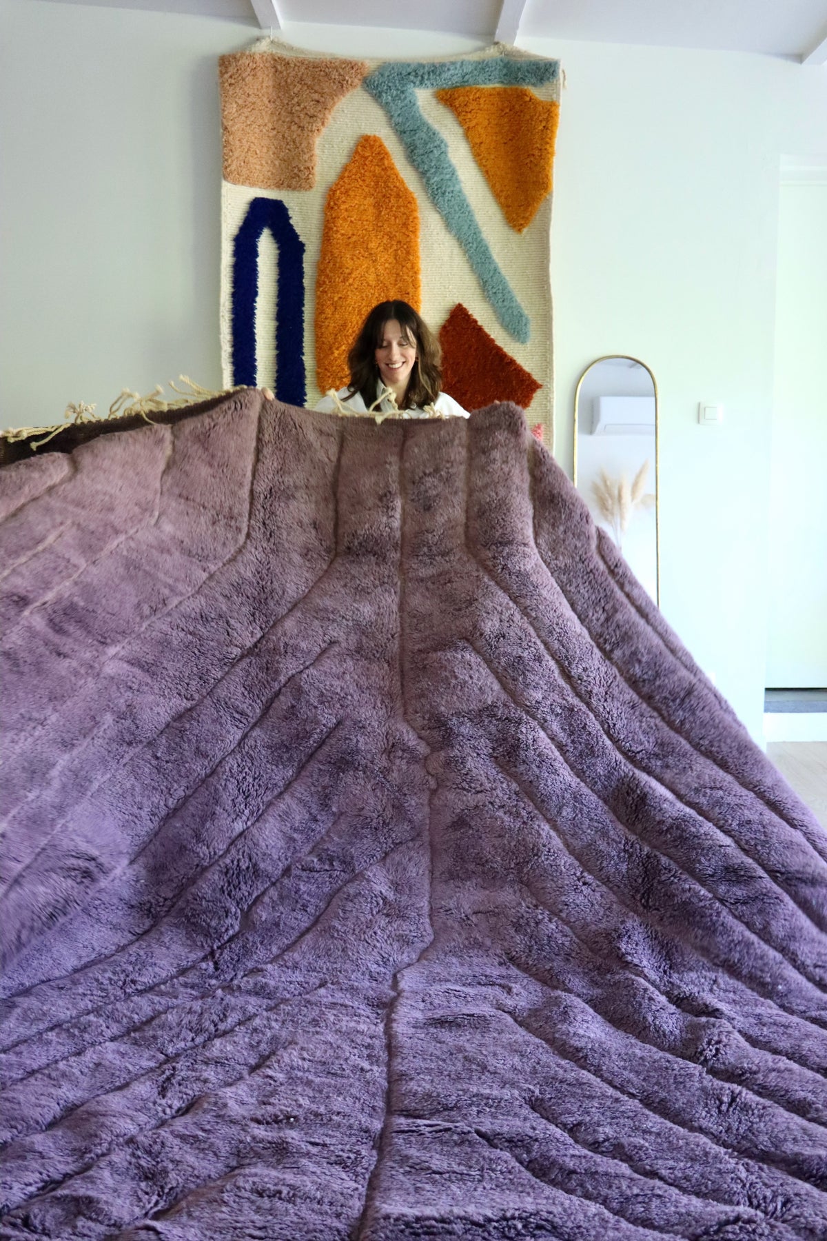 Tapis marocain Mrirt (1309) 308x247cm - Aubergine