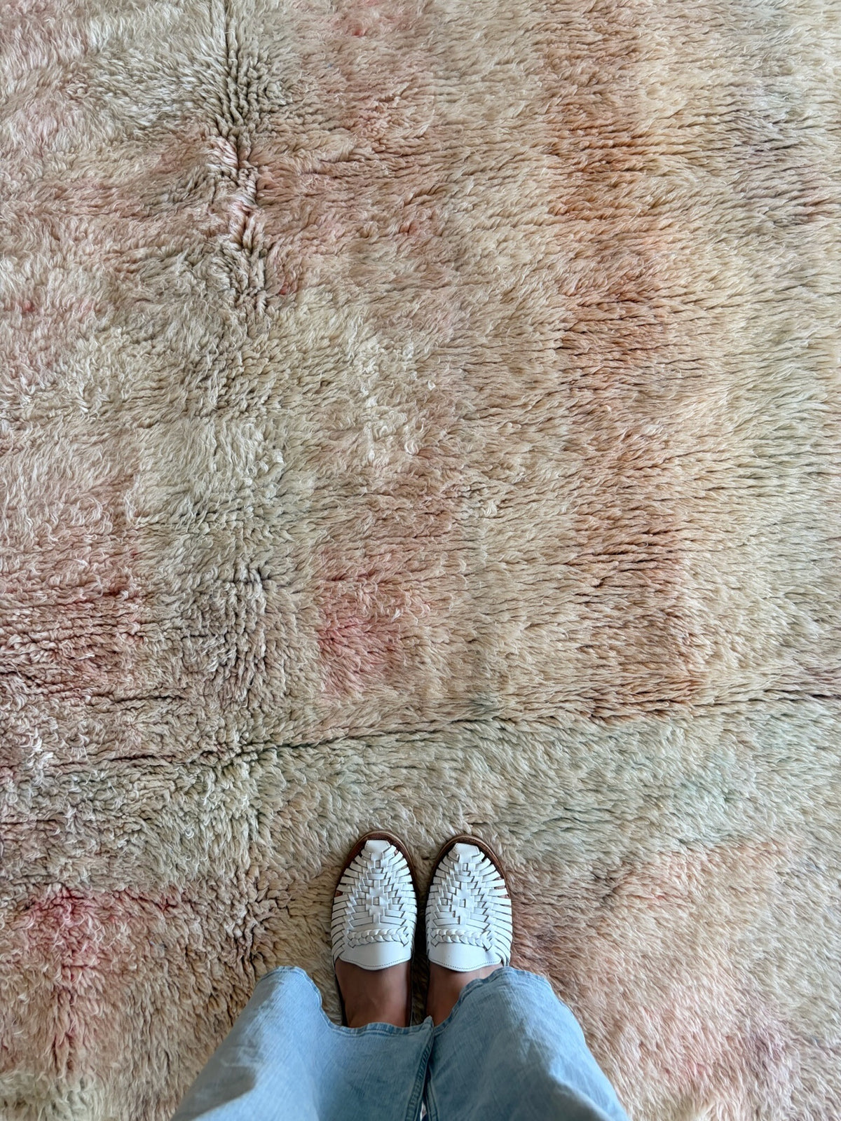 Beni Ouarain Moroccan Colorful Rug (1245) 230x158cm - Icy Blue