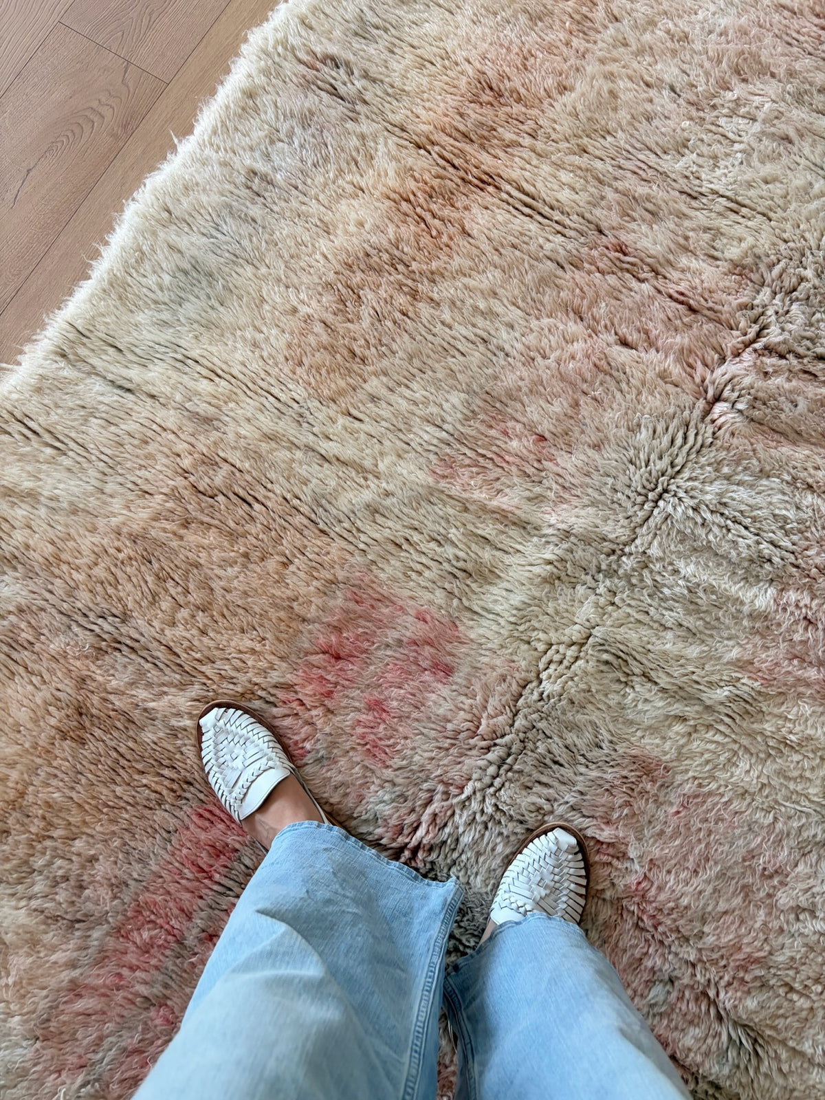 Beni Ouarain Moroccan Colorful Rug (1245) 230x158cm - Icy Blue