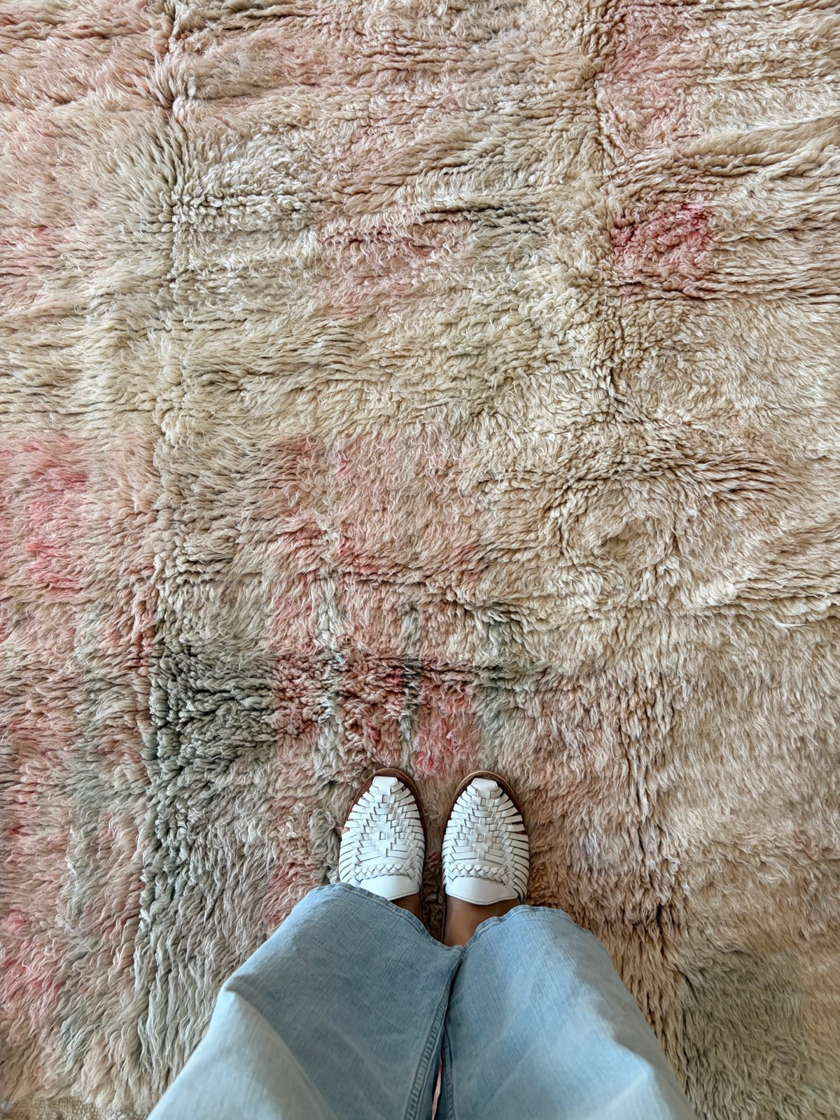 Beni Ouarain Moroccan Colorful Rug (1245) 230x158cm - Icy Blue