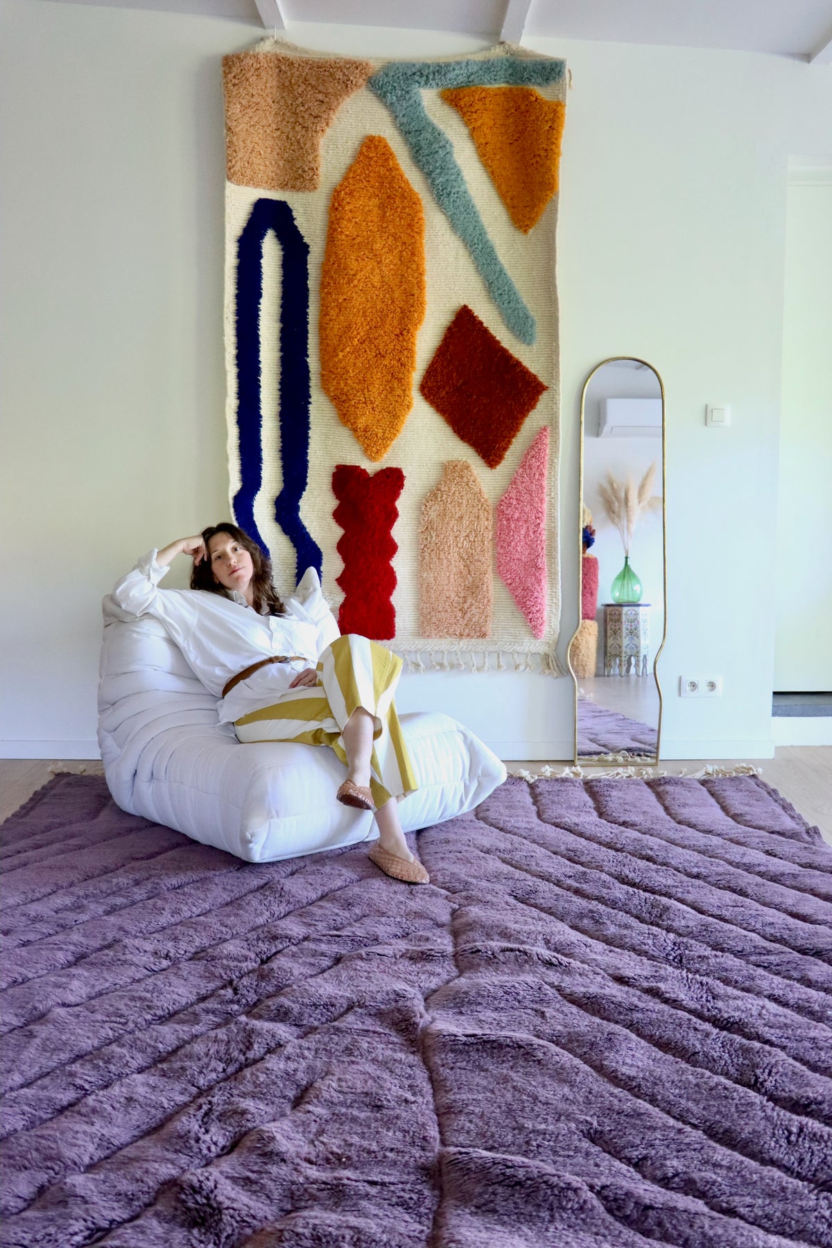 Tapis marocain Mrirt (1309) 308x247cm - Aubergine