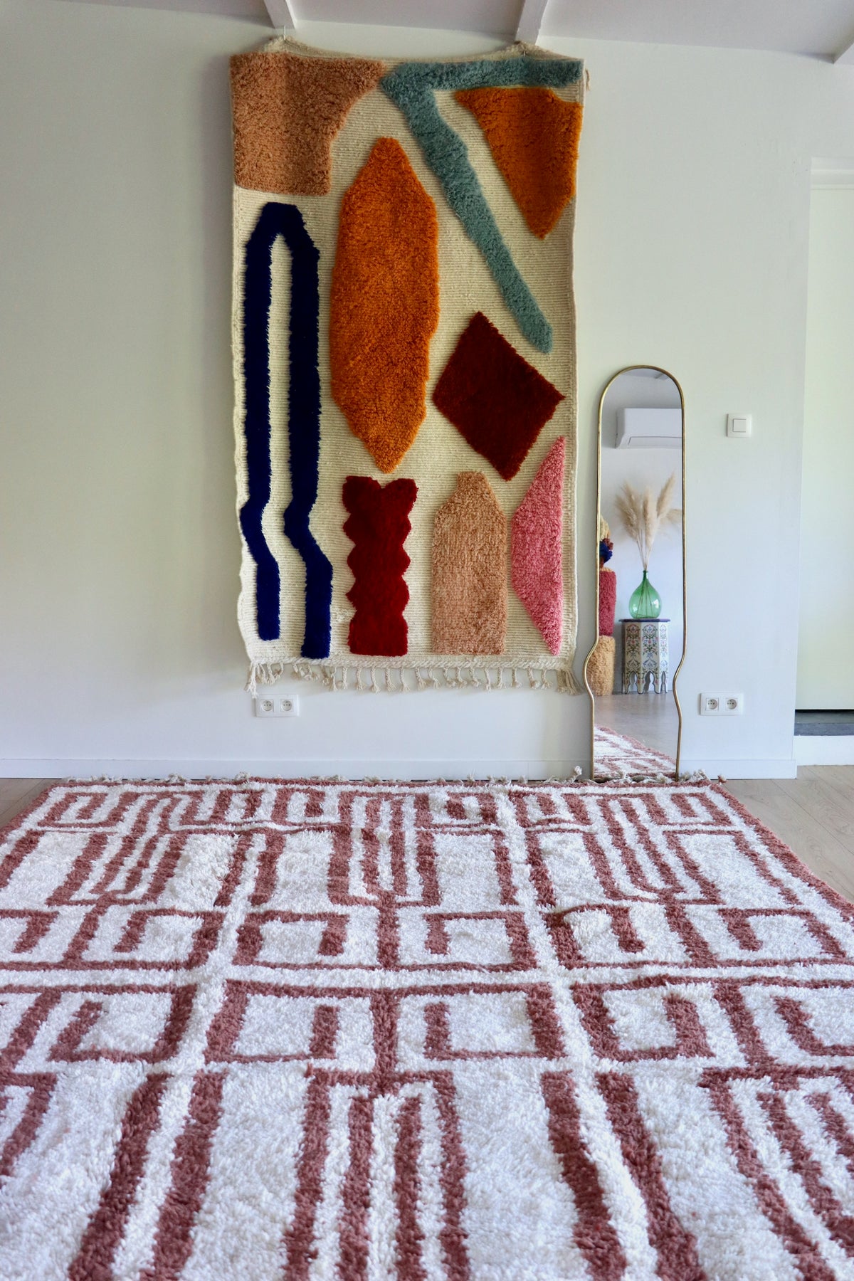 Beni Ouarain Moroccan Colorful Rug (1305) 363x234cm - Red Wine