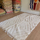 Beni Ouarain Moroccan Rug (1225) 302x199cm - Milk