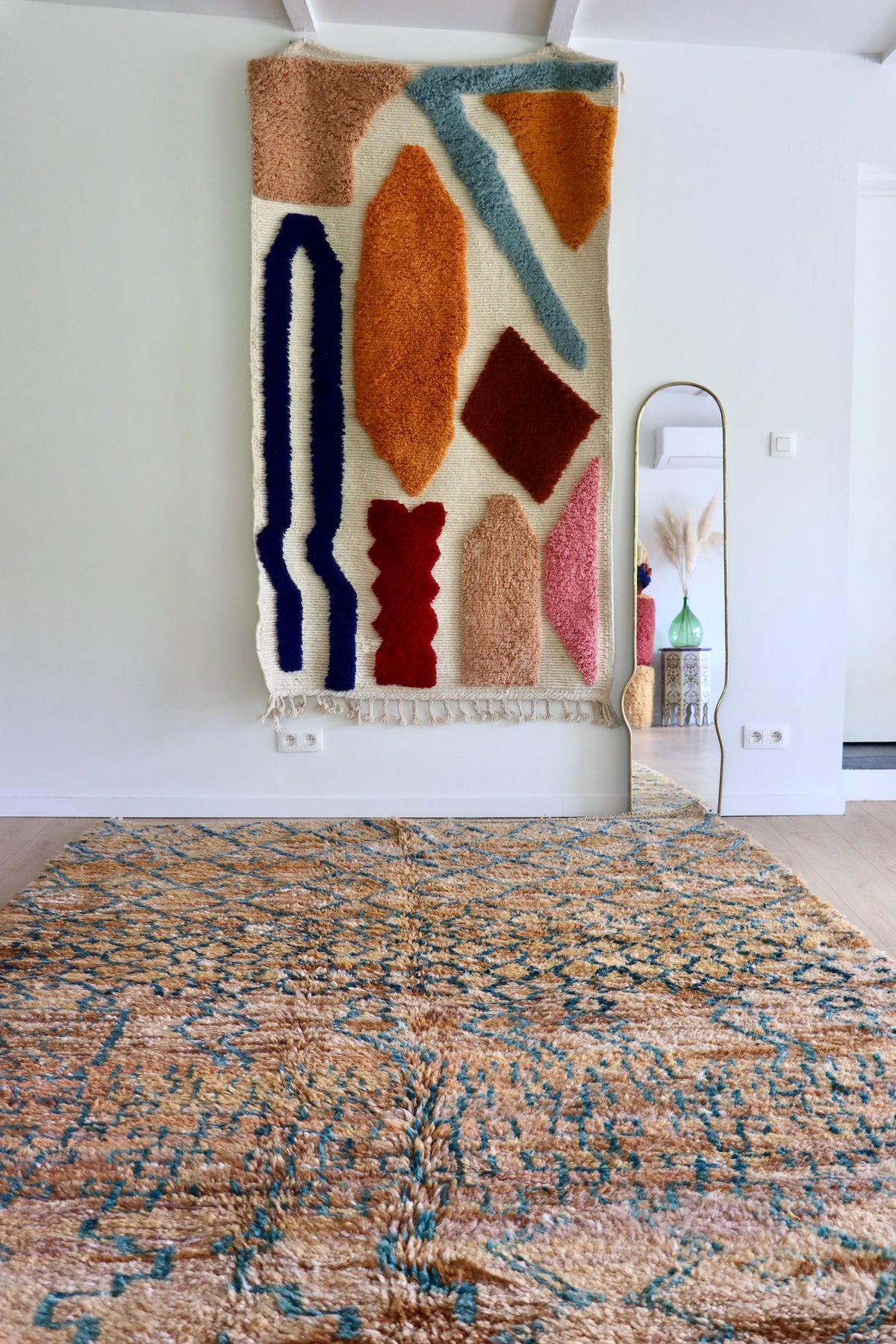 Beni Ouarain Moroccan Colorful Rug (1297) 301x219cm - On the Beach