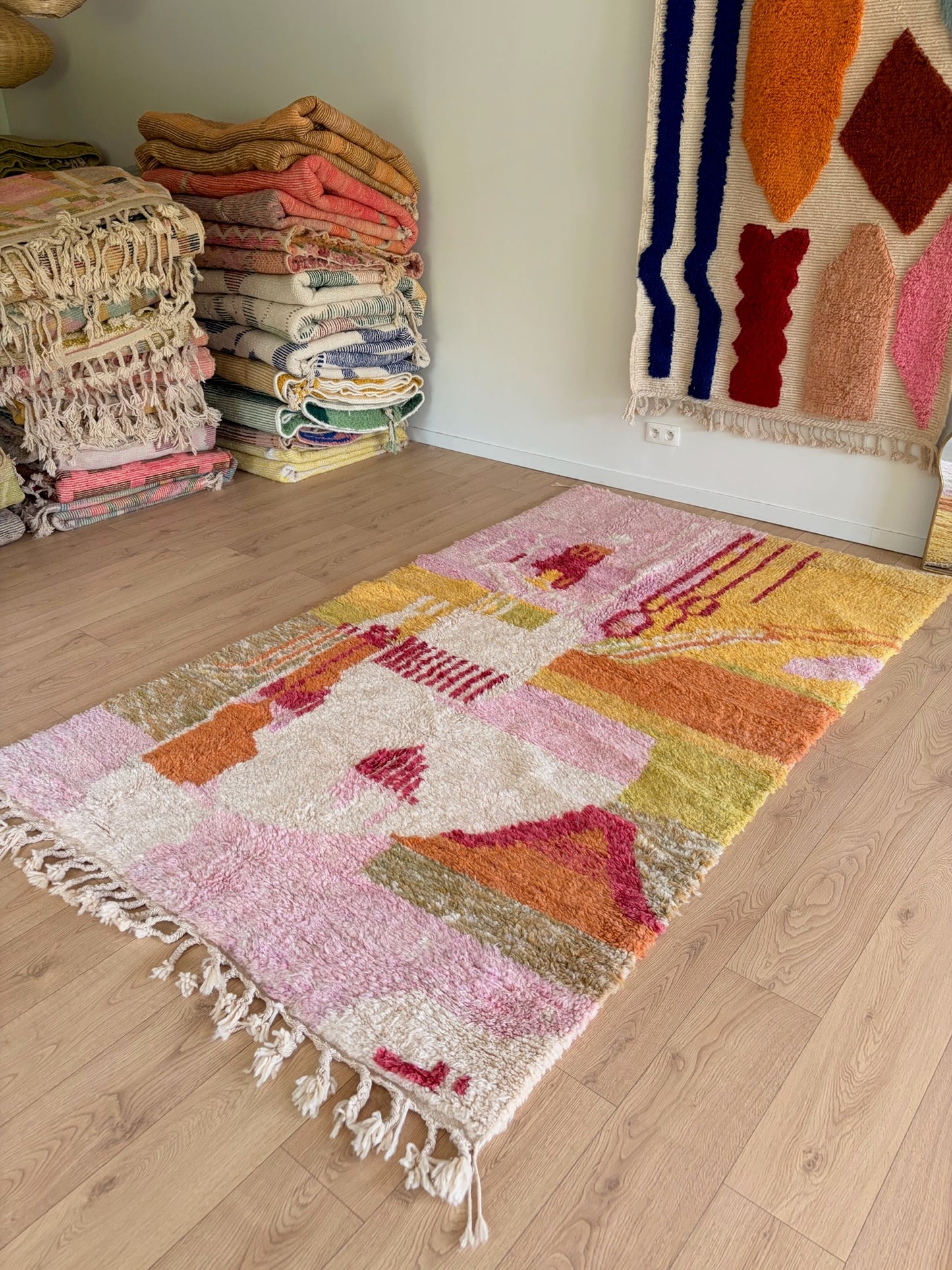 Beni Ouarain Moroccan Colorful Rug (1213) 272x160cm - Flamenco