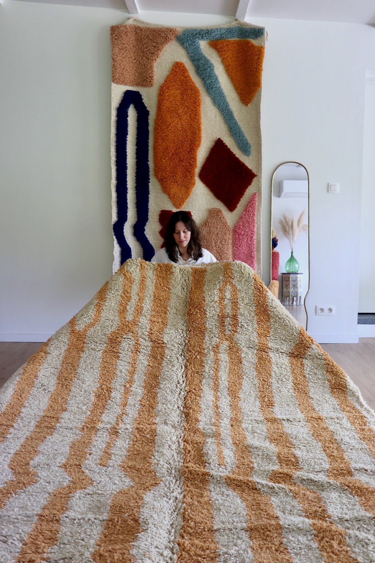 Beni Ouarain Moroccan Colorful Rug (1281) 305x210cm - Wind in the Dunes