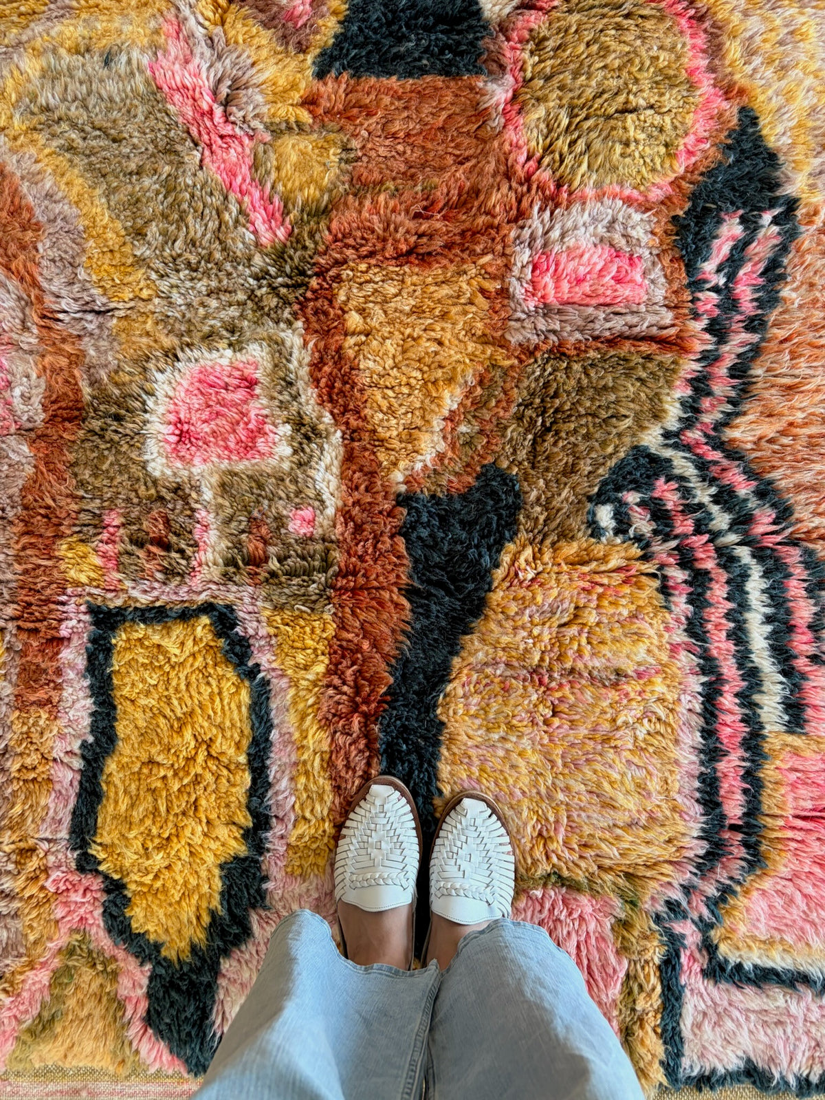 Beni Ouarain Moroccan Colorful Rug (1246) 245x164cm - Retro