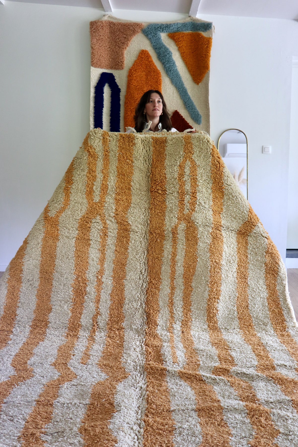 Beni Ouarain Moroccan Colorful Rug (1281) 305x210cm - Wind in the Dunes
