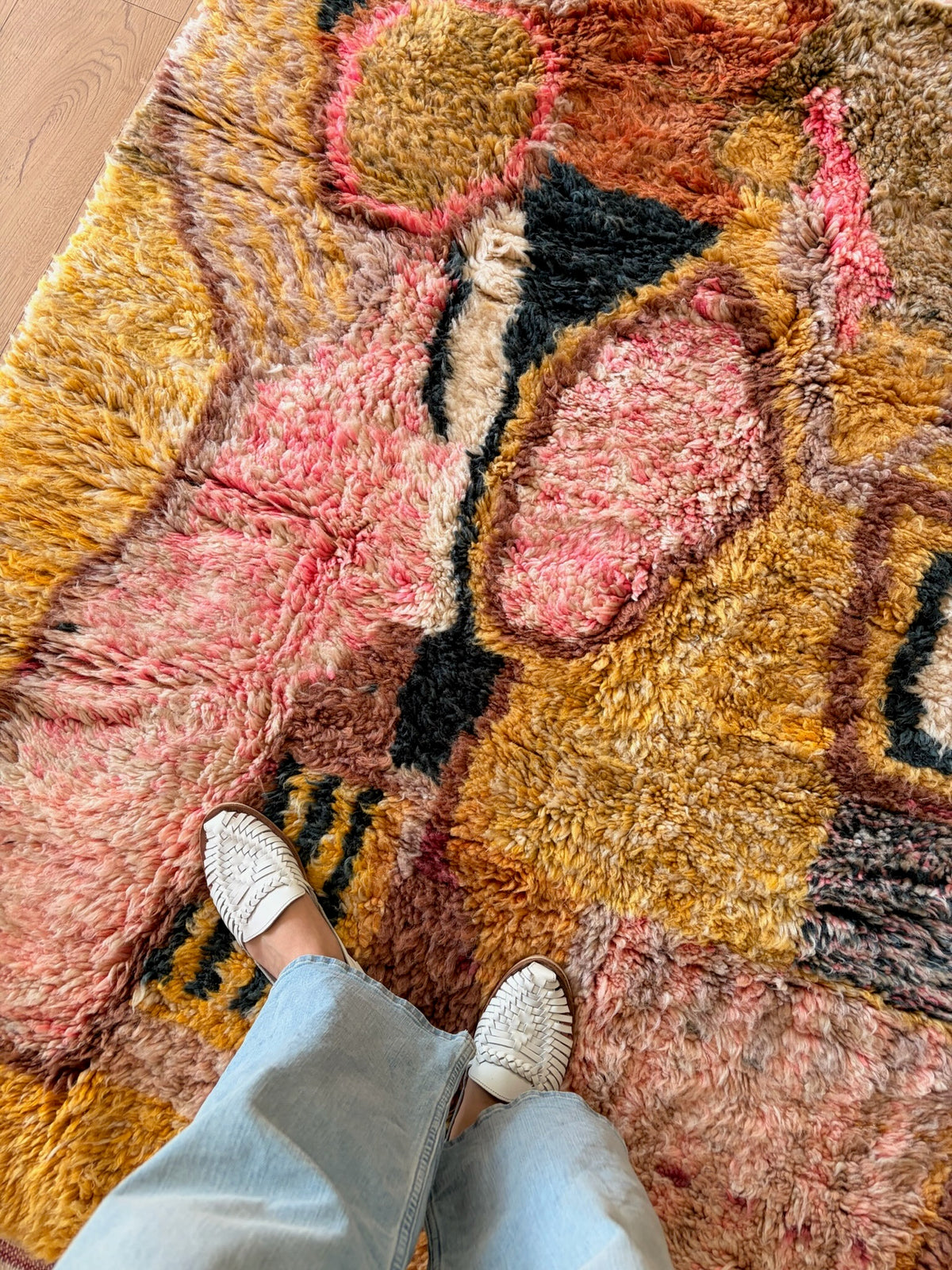 Beni Ouarain Moroccan Colorful Rug (1246) 245x164cm - Retro