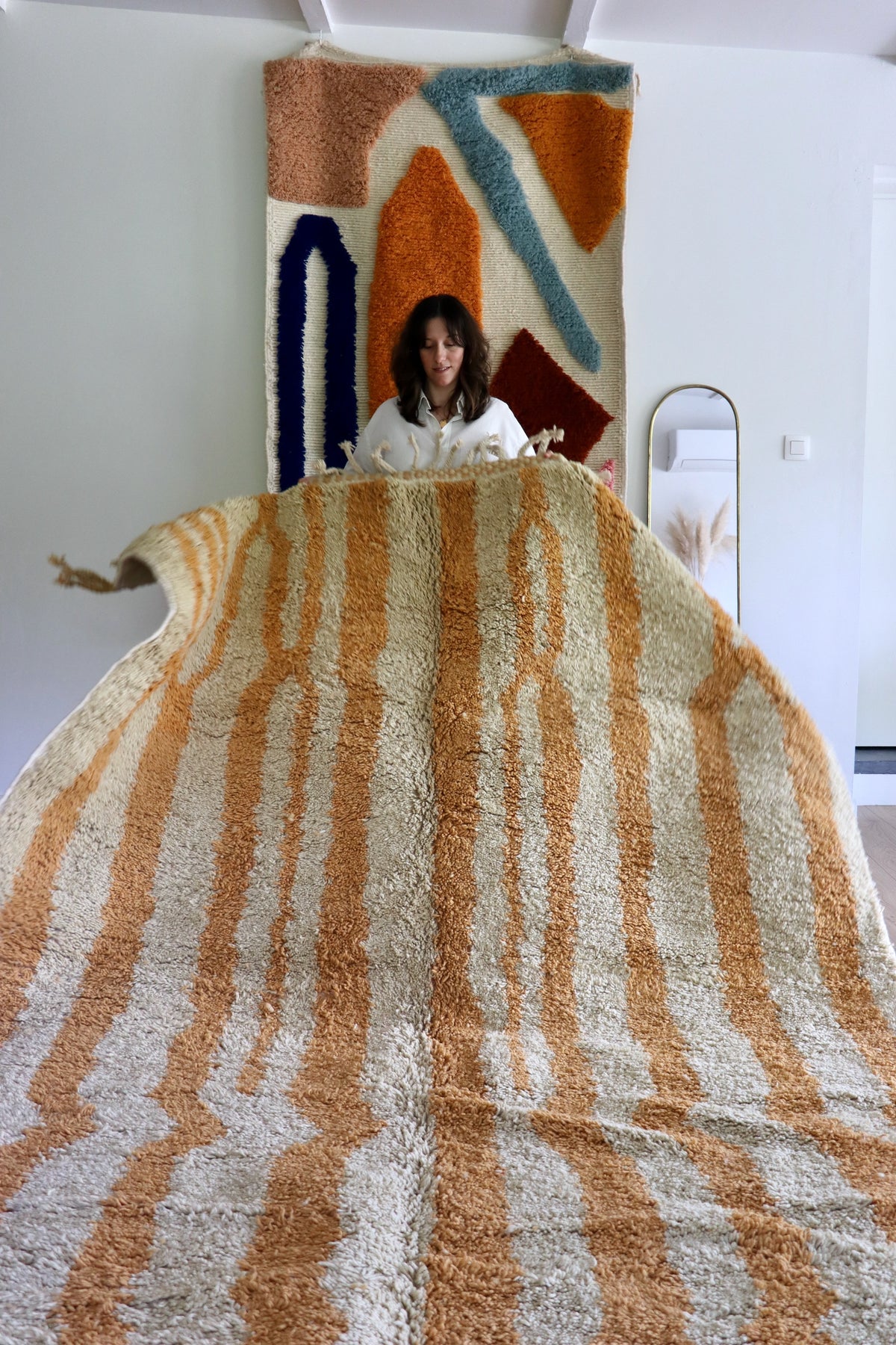 Beni Ouarain Moroccan Colorful Rug (1281) 305x210cm - Wind in the Dunes