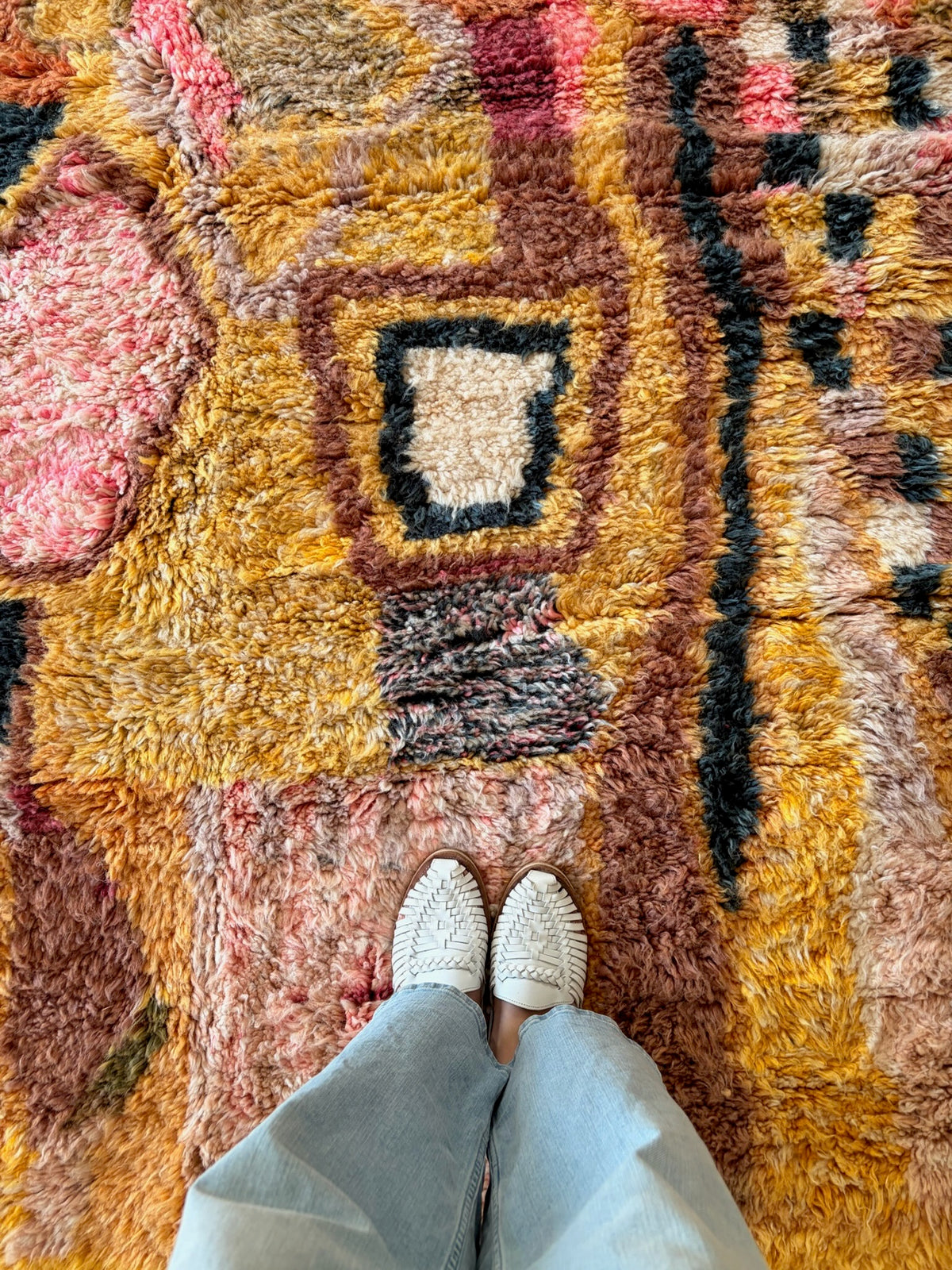 Beni Ouarain Moroccan Colorful Rug (1246) 245x164cm - Retro
