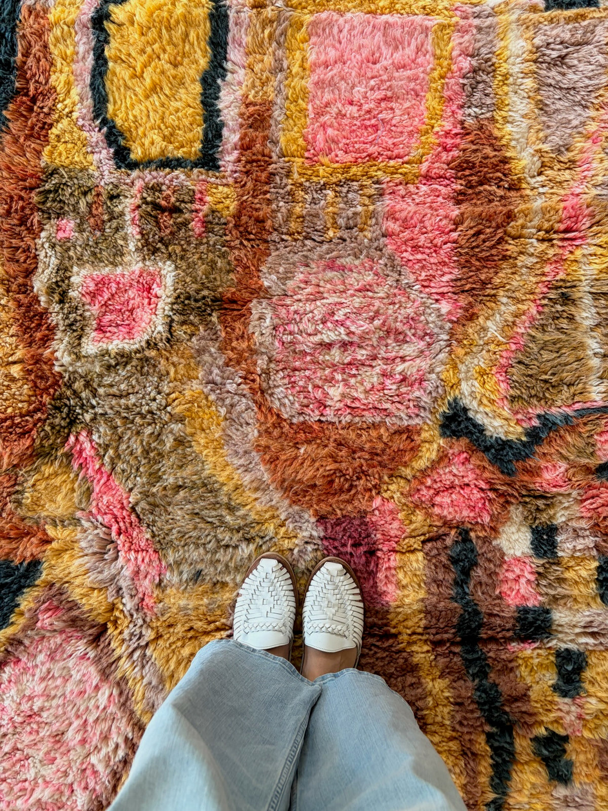Beni Ouarain Moroccan Colorful Rug (1246) 245x164cm - Retro