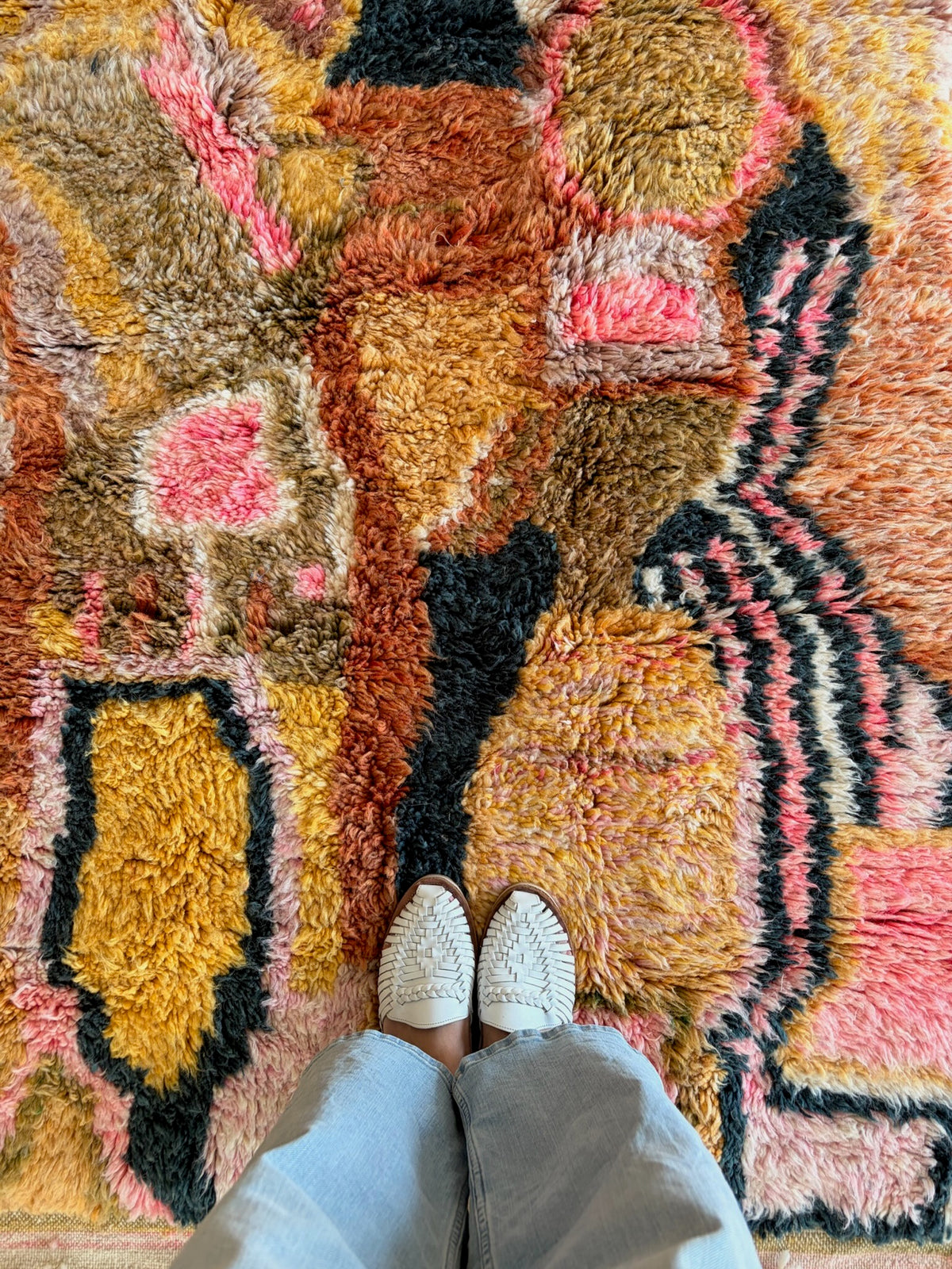Beni Ouarain Moroccan Colorful Rug (1246) 245x164cm - Retro