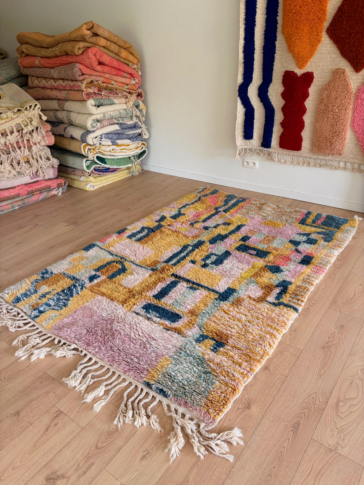 Beni Ouarain Moroccan Colorful Rug (1247) 227x157cm - Let's Play