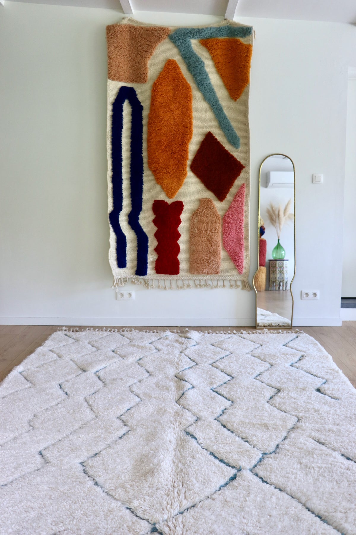 Tapis Beni Ouarain coloré (1280) 290x209cm - Ice