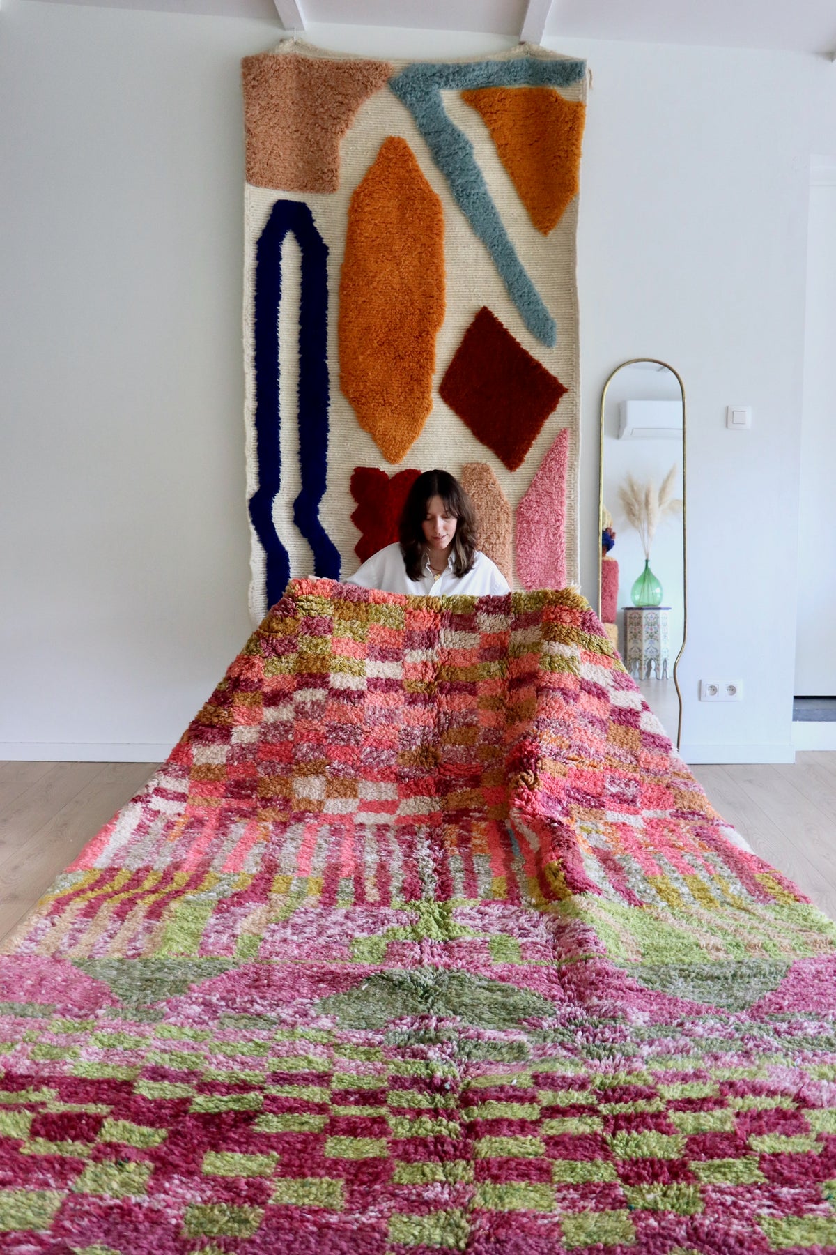 Tapis Beni Ouarain coloré (1294) 287x196cm - Fairy Garden