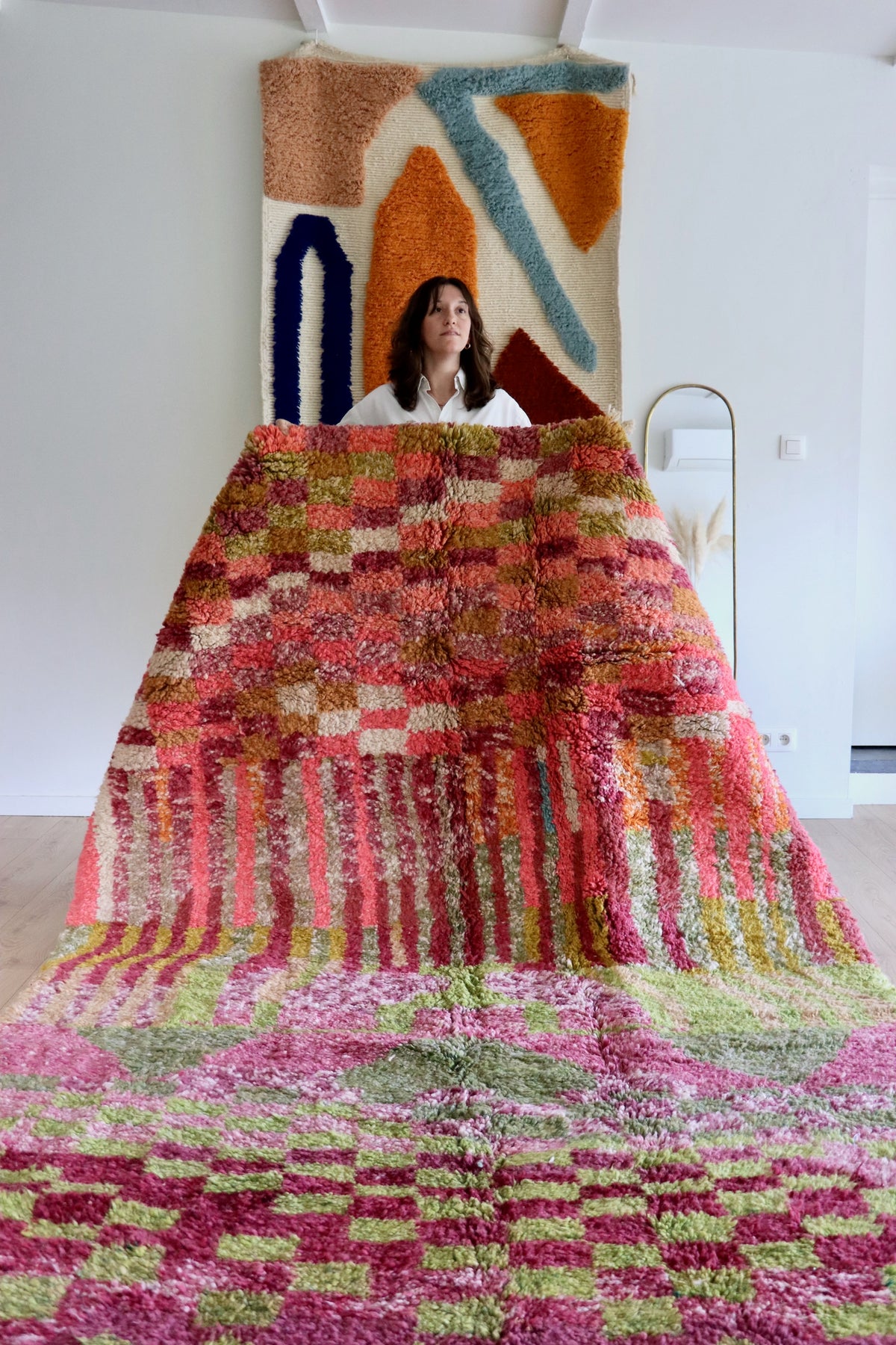 Tapis Beni Ouarain coloré (1294) 287x196cm - Fairy Garden