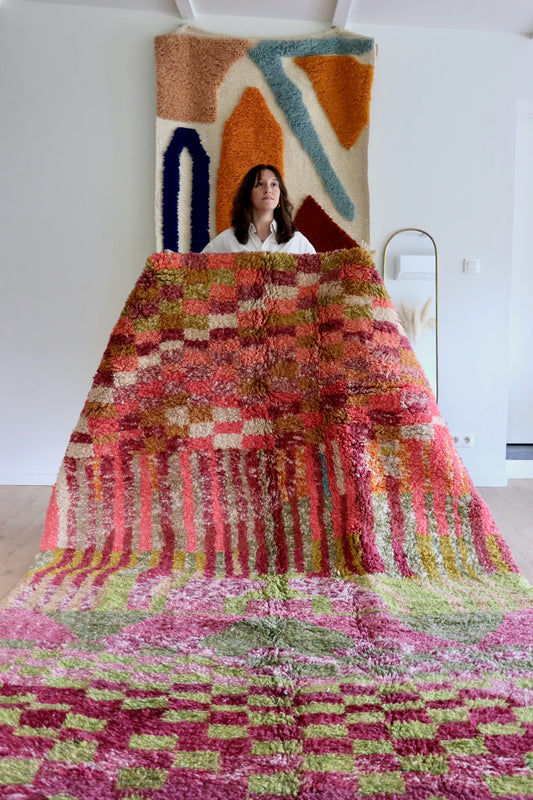 Beni Ouarain Moroccan Colorful Rug (1294) 287x196cm - Fairy Garden