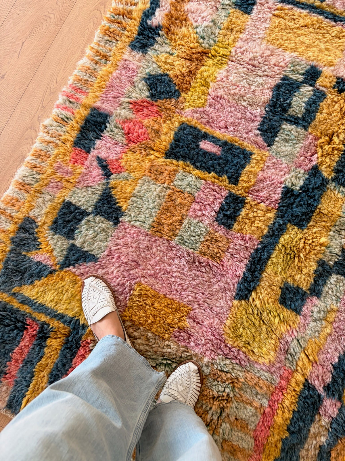 Beni Ouarain Moroccan Colorful Rug (1247) 227x157cm - Let's Play