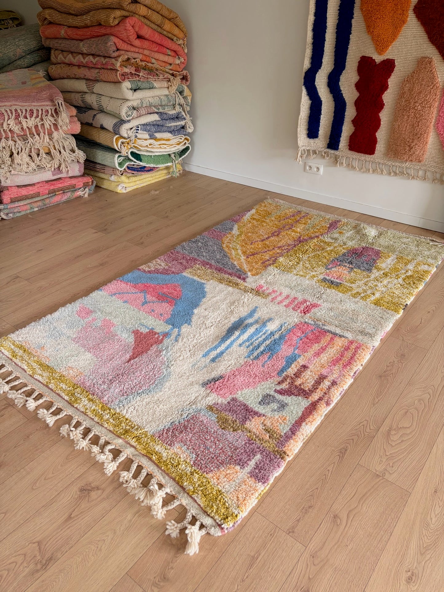 Beni Ouarain Moroccan Colorful Rug (1214) 257x150cm - Summer Feeling