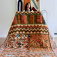 Tapis Beni Ouarain coloré (1293) 302x205cm - Flower Fields Brown